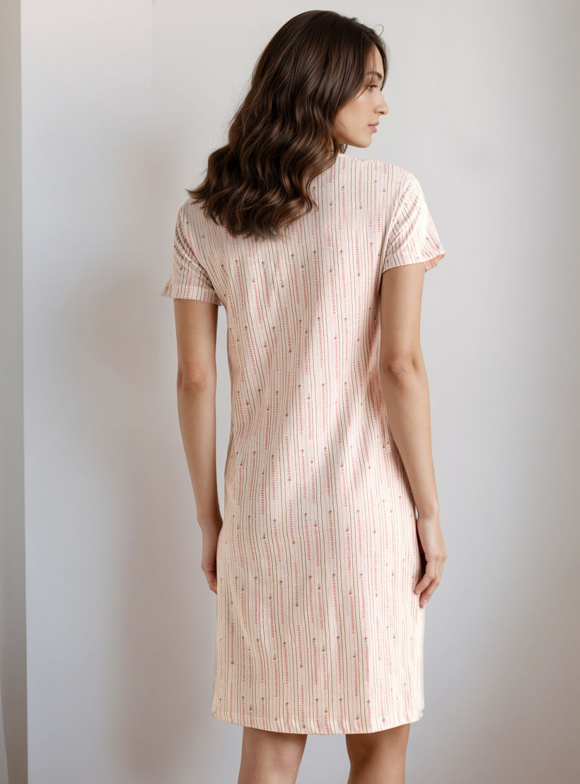 Floral Print Nighty Knee Length-women-clothing-nightwear-nighties-image-3