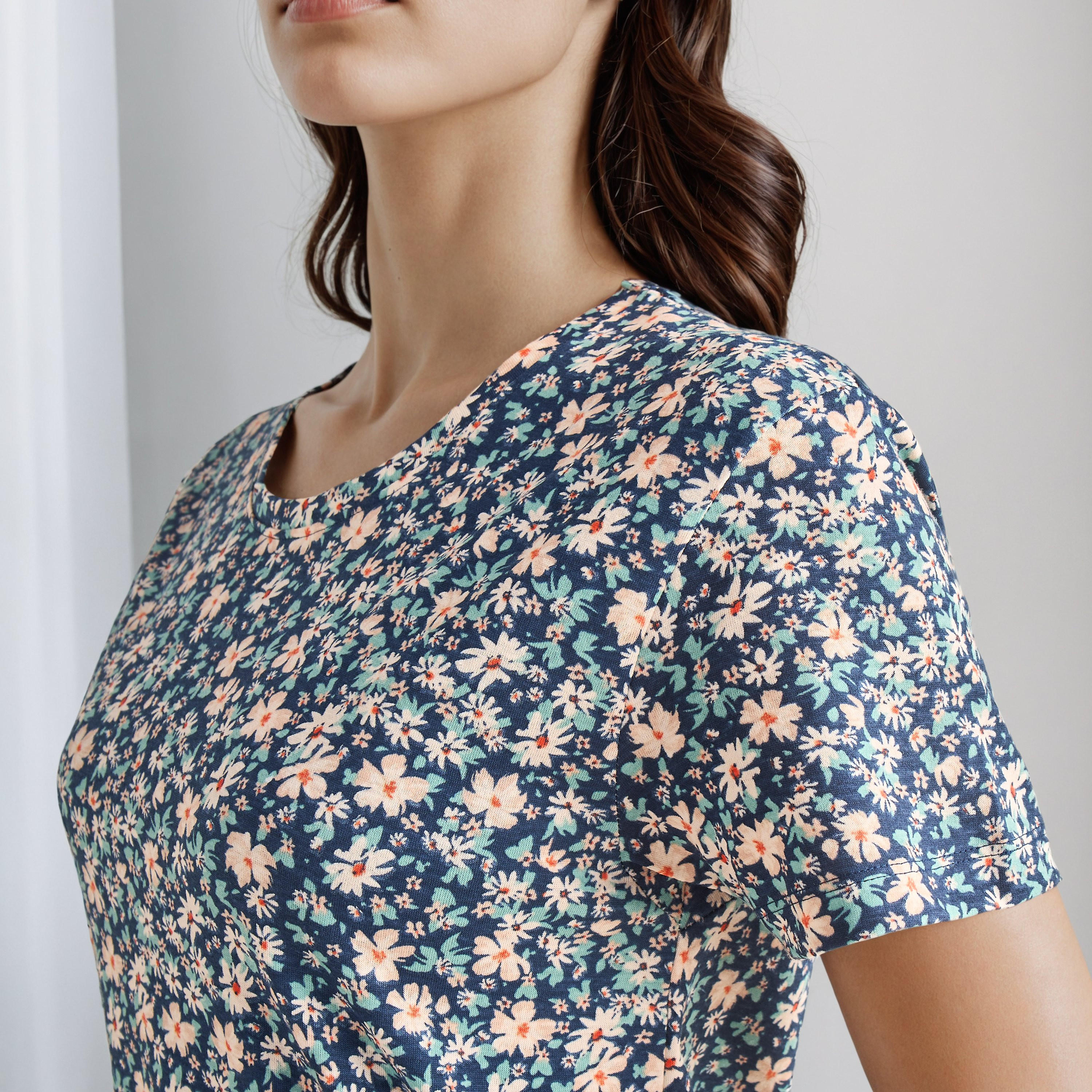 Floral Print Nighty Knee Length-women-clothing-nightwear-nighties-image-4