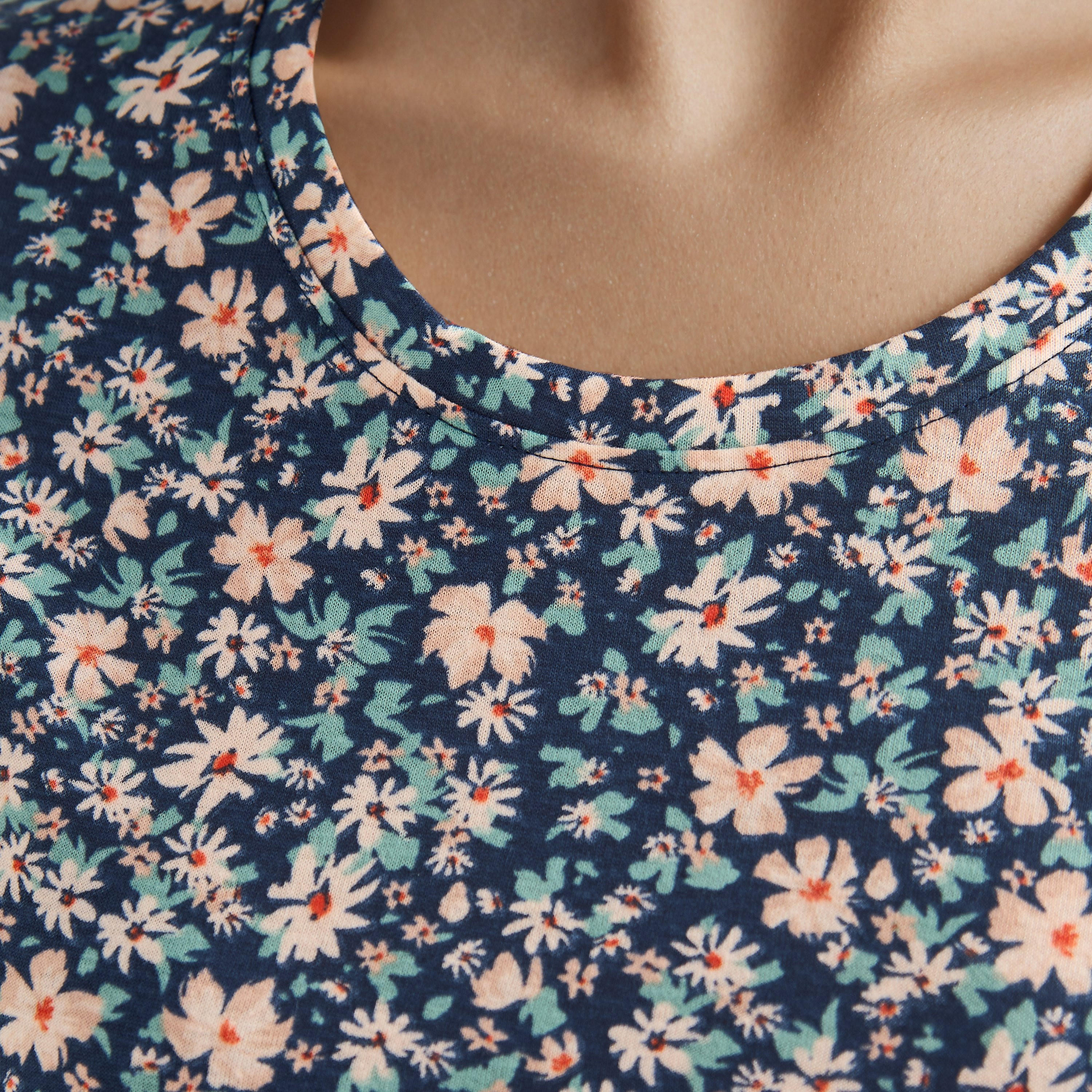 Floral Print Nighty Knee Length-women-clothing-nightwear-nighties-image-5