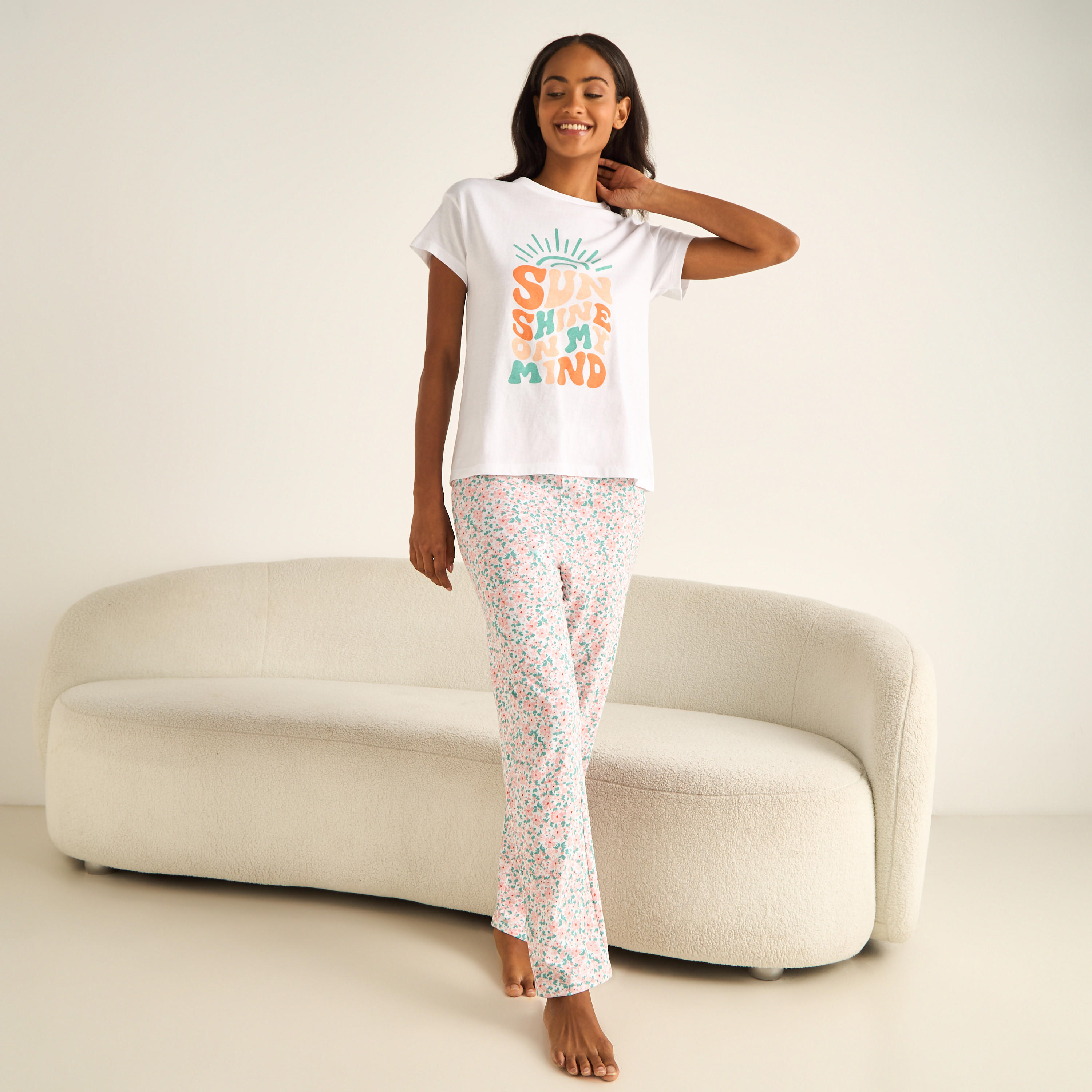 Pyjama Set T-shirt & Trousers-women-clothing-nightwear-pyjamas-longsets-image-1