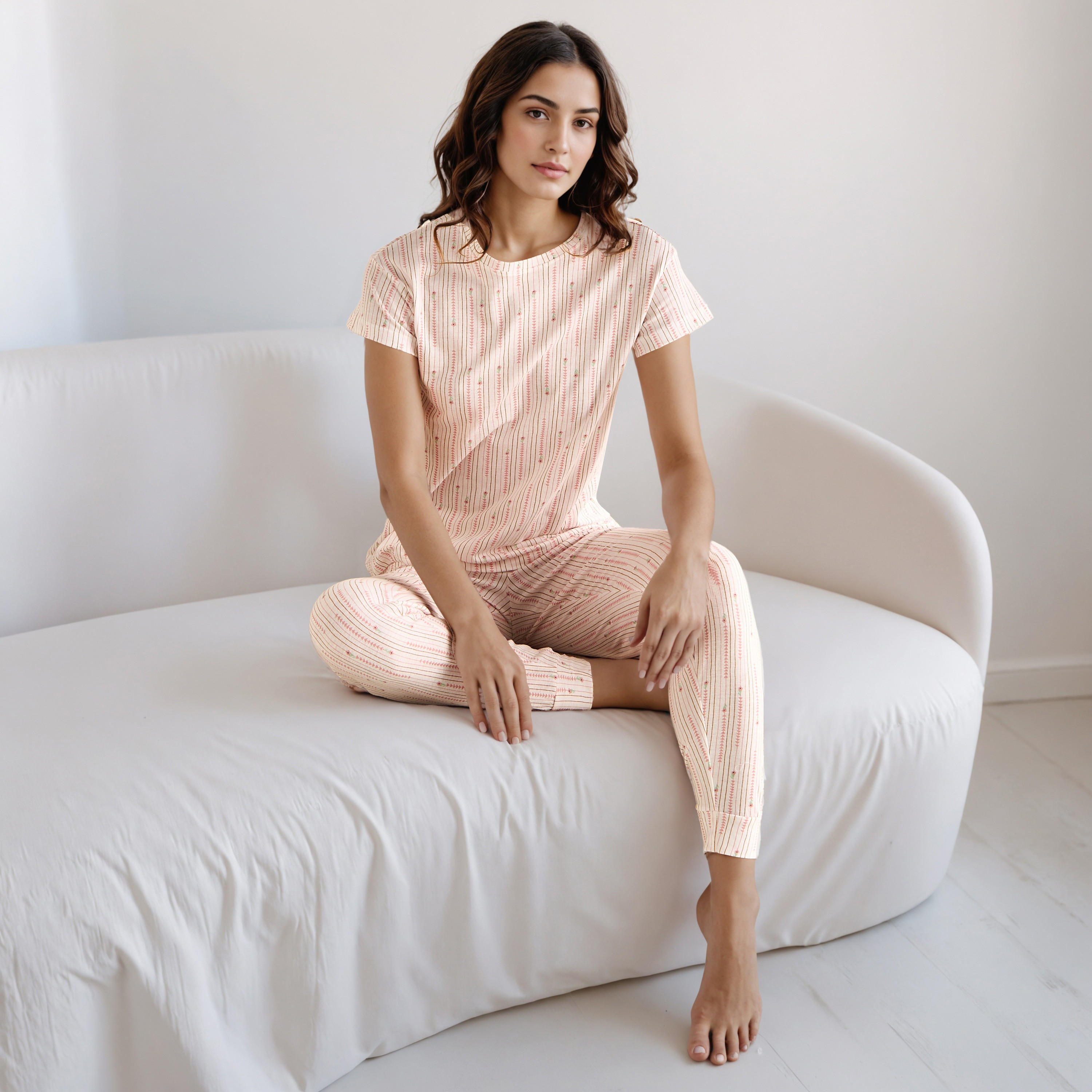 Pyjama Set T-shirt & Trousers-women-clothing-nightwear-pyjamas-longsets-image-1