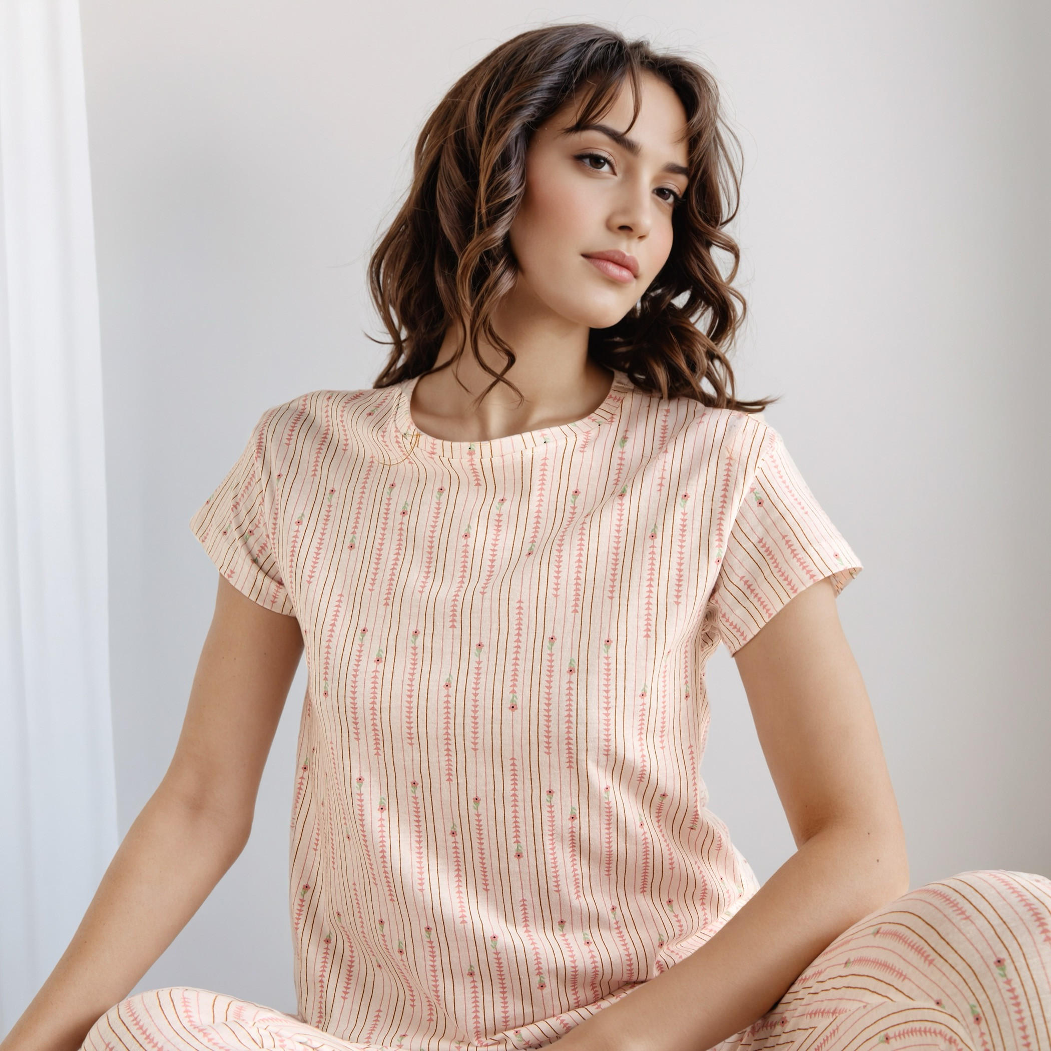 Pyjama Set T-shirt & Trousers-women-clothing-nightwear-pyjamas-longsets-image-2