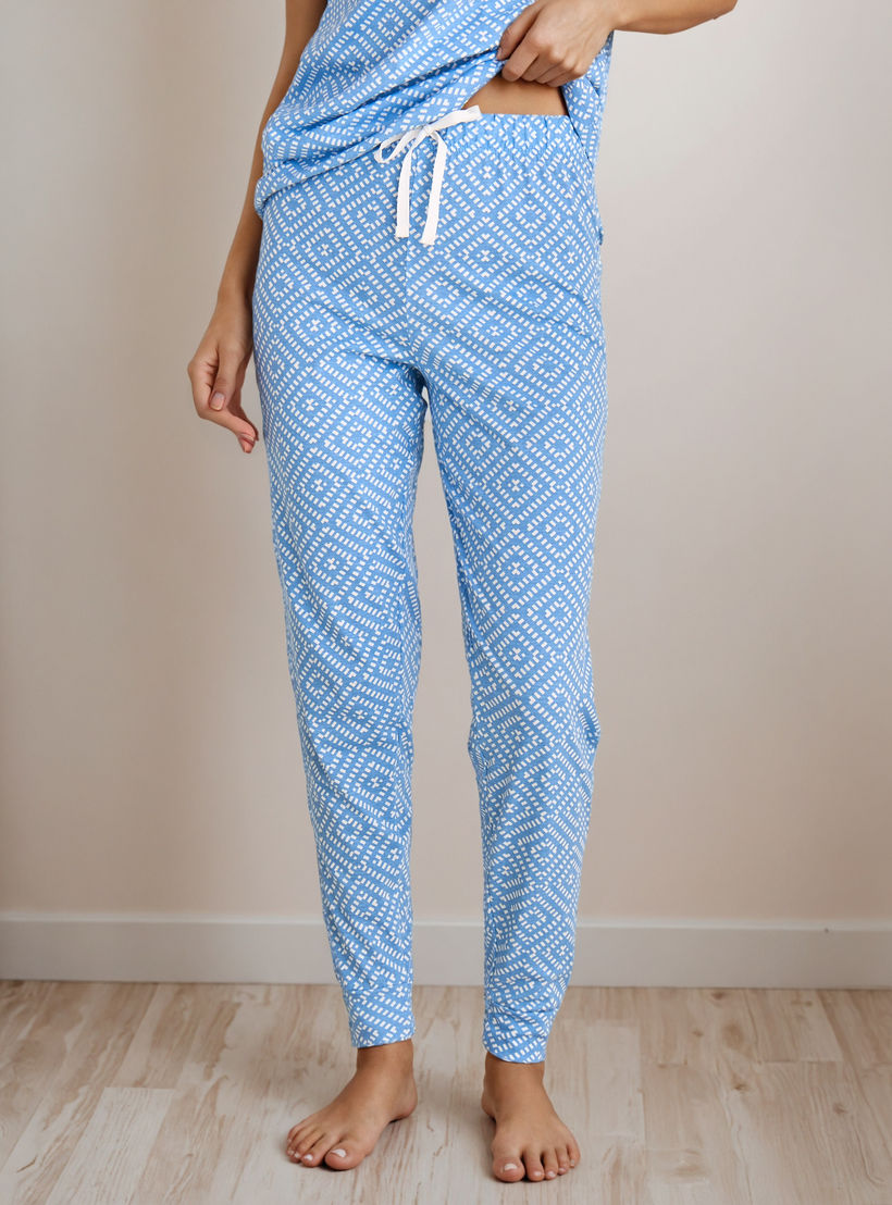 طقم بنطلون بيجاما وتيشيرت-women-clothing-nightwear-pyjamas-longsets-image-4