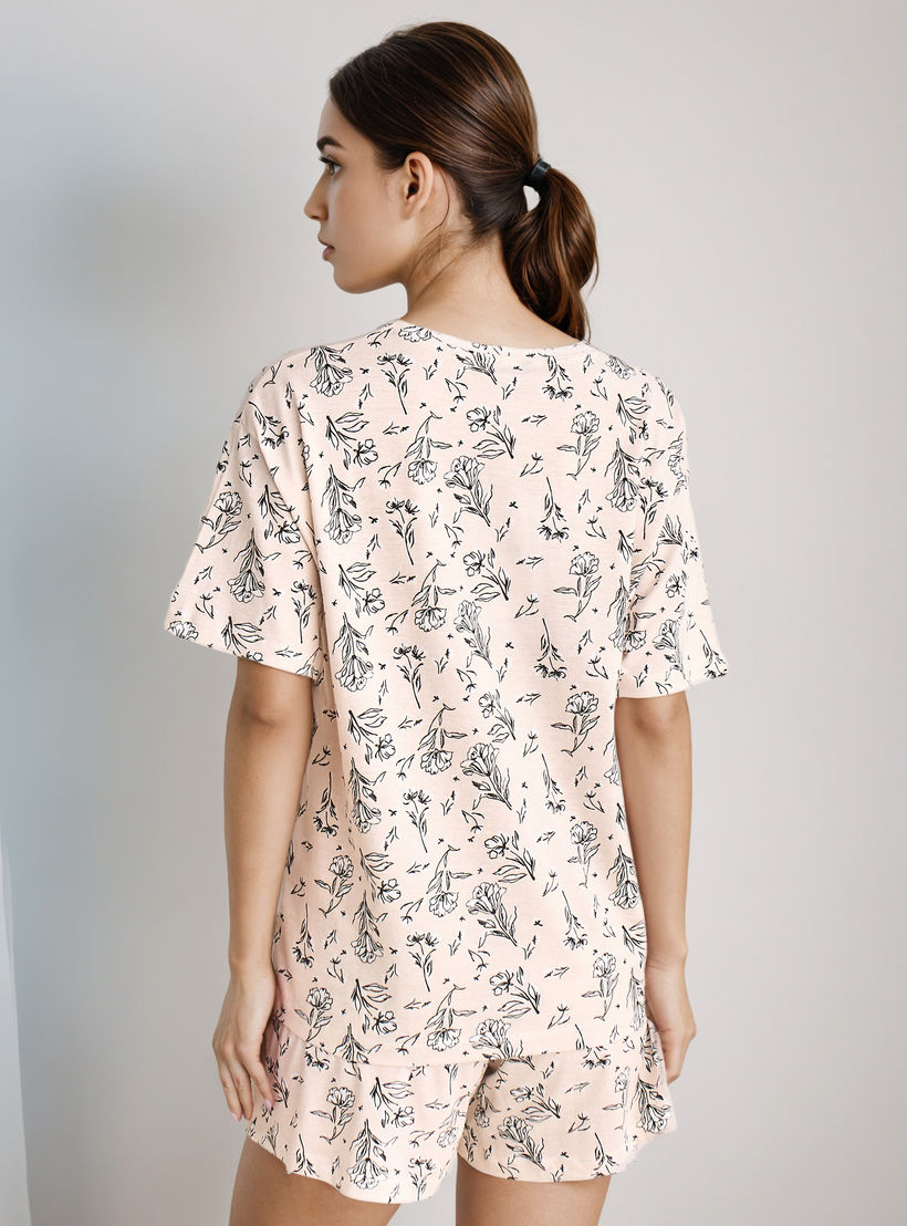 Pyjama Short Set T-shirt and Shorts Cotton-women-clothing-nightwear-pyjamas-shortsets-image-3