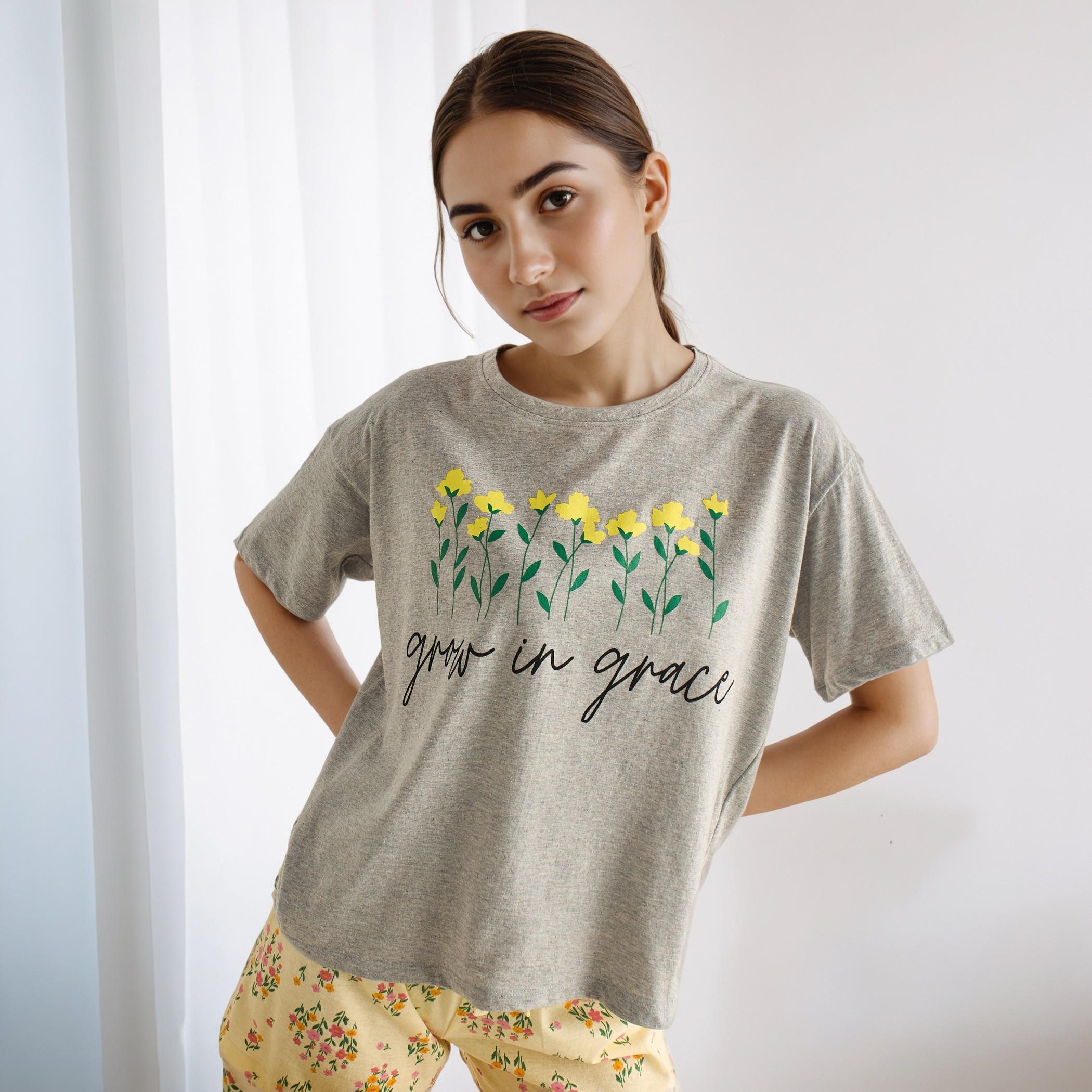Pyjama Short Set T-shirt and Shorts Cotton-women-clothing-nightwear-pyjamas-shortsets-image-2
