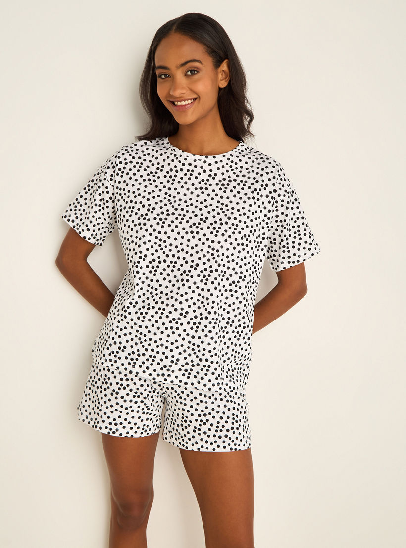 Pyjama Short Set T-shirt and Shorts Cotton-women-clothing-nightwear-pyjamas-shortsets-image-1