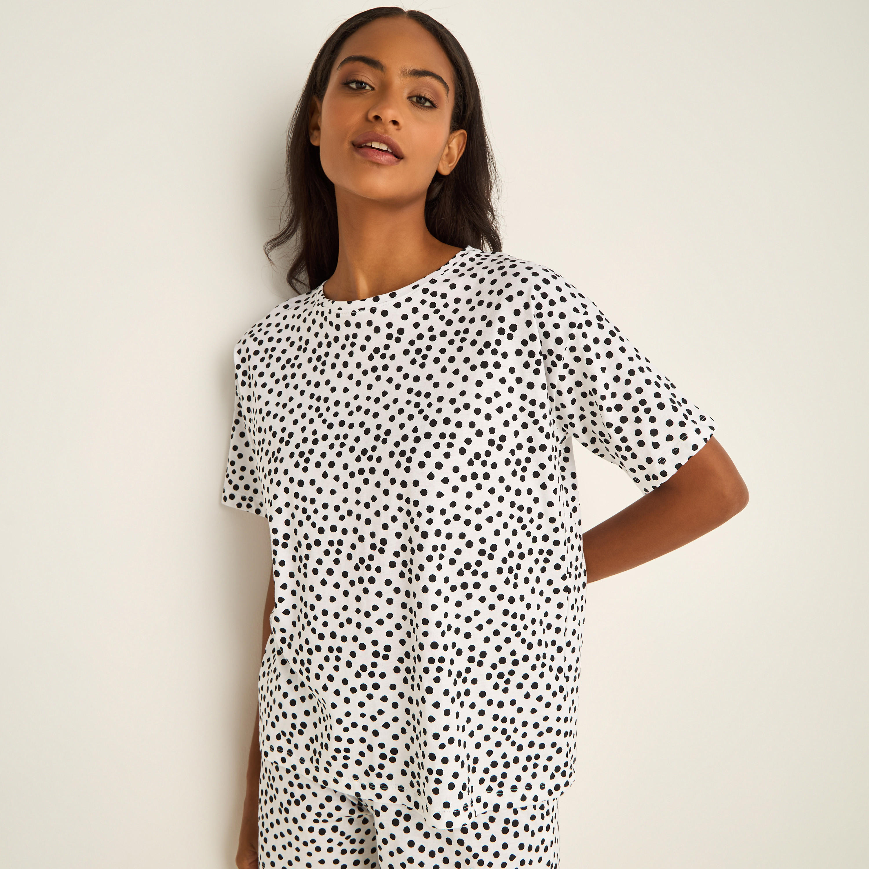 Pyjama Short Set T-shirt and Shorts Cotton-women-clothing-nightwear-pyjamas-shortsets-image-2