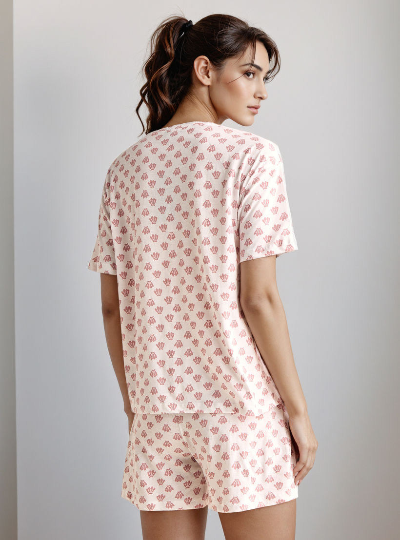 Pyjama Short Set T-shirt and Shorts Cotton-women-clothing-nightwear-pyjamas-shortsets-image-3