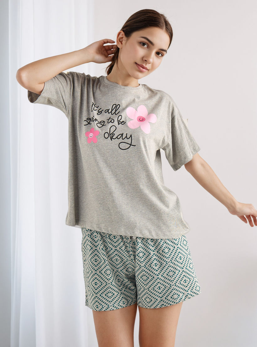 طقم شورت بيجاما وتيشيرت-women-clothing-nightwear-pyjamas-shortsets-image-6