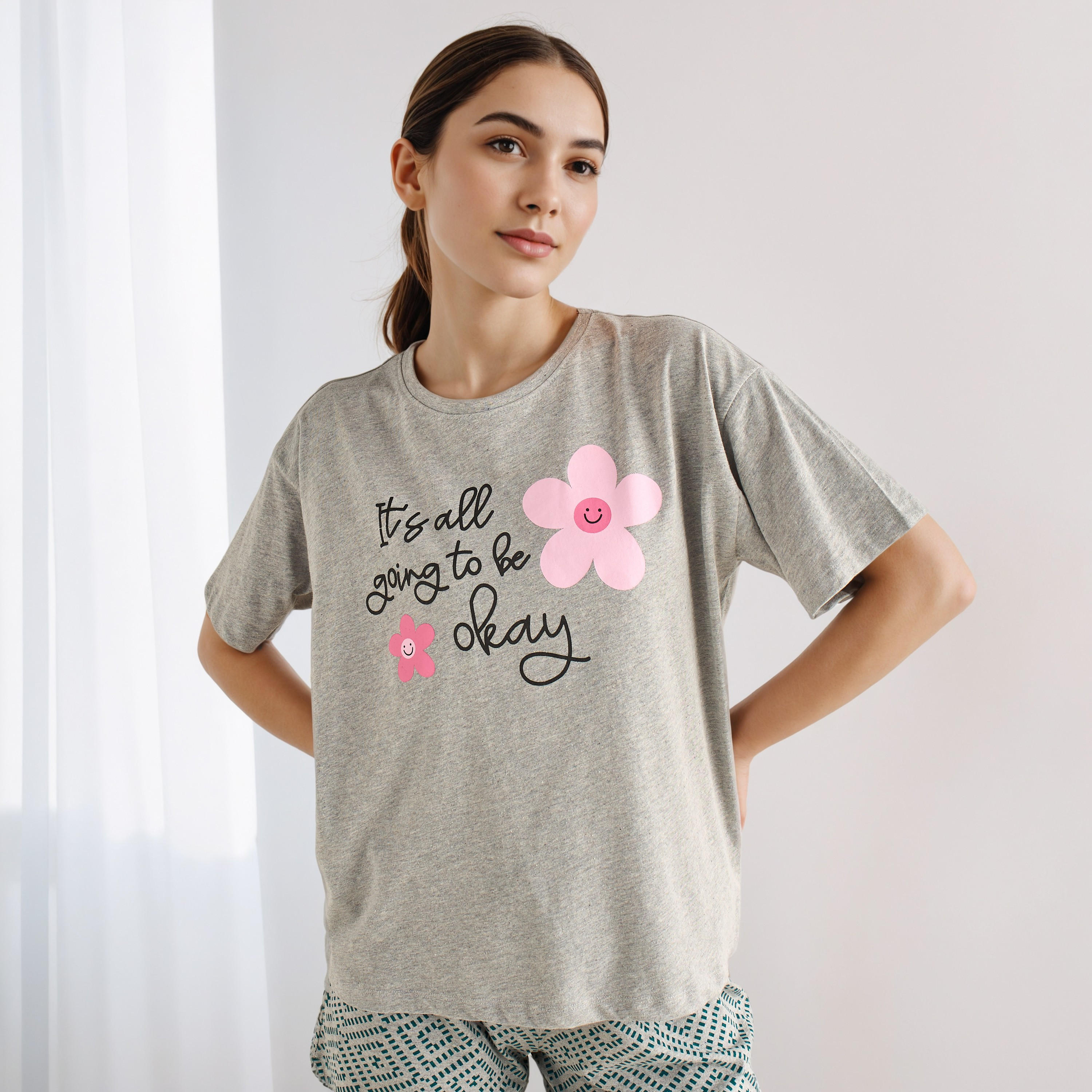 طقم شورت بيجاما وتيشيرت-women-clothing-nightwear-pyjamas-shortsets-image-5