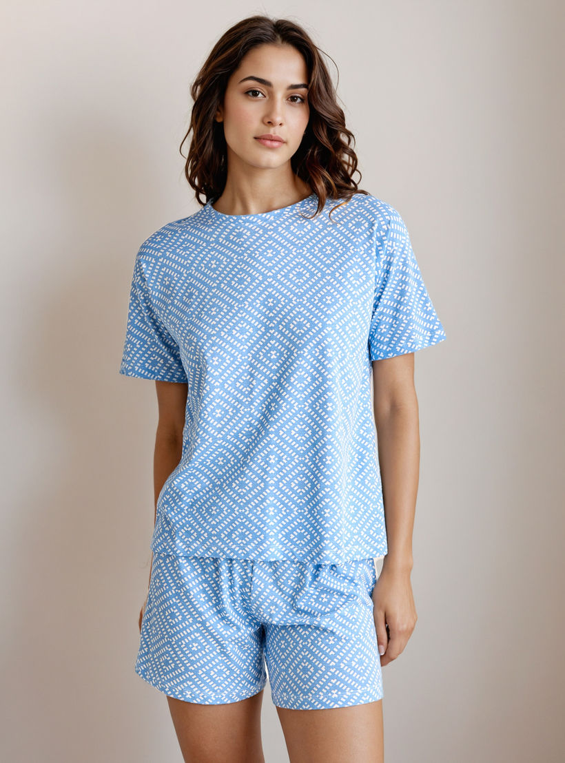 Pyjama Short Set T-shirt & Shorts-women-clothing-nightwear-pyjamas-shortsets-image-1