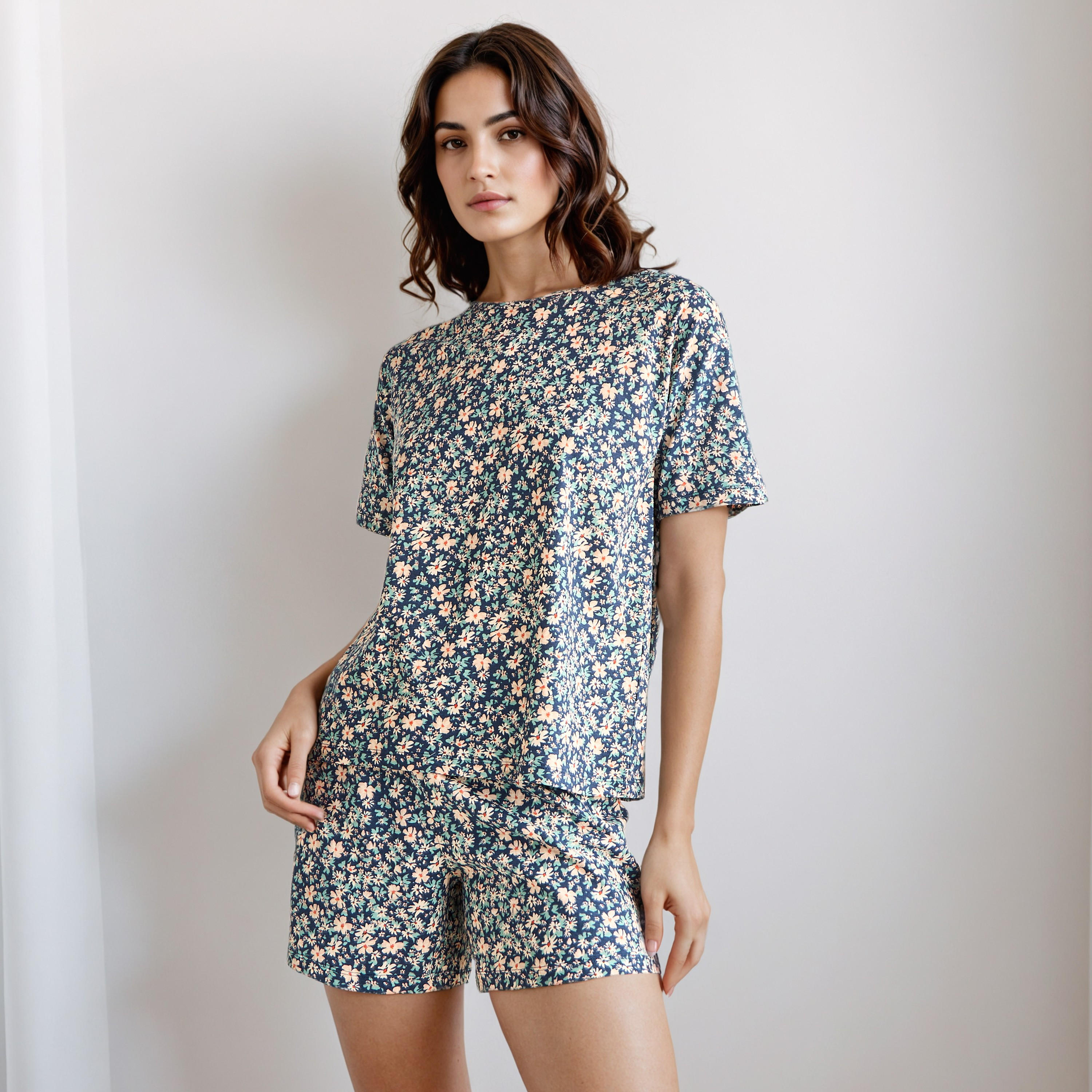 Pyjama Short Set T-shirt & Shorts-women-clothing-nightwear-pyjamas-shortsets-image-1
