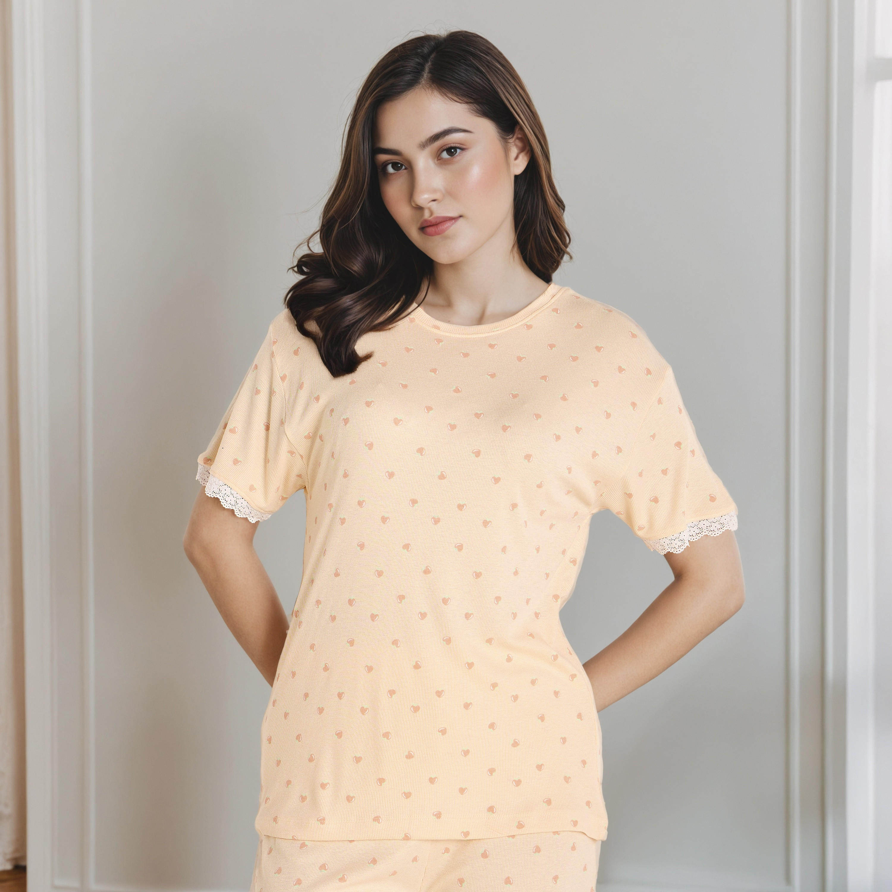 Printed T-shirt and Pyjama Set-women-clothing-nightwear-pyjamas-longsets-image-2