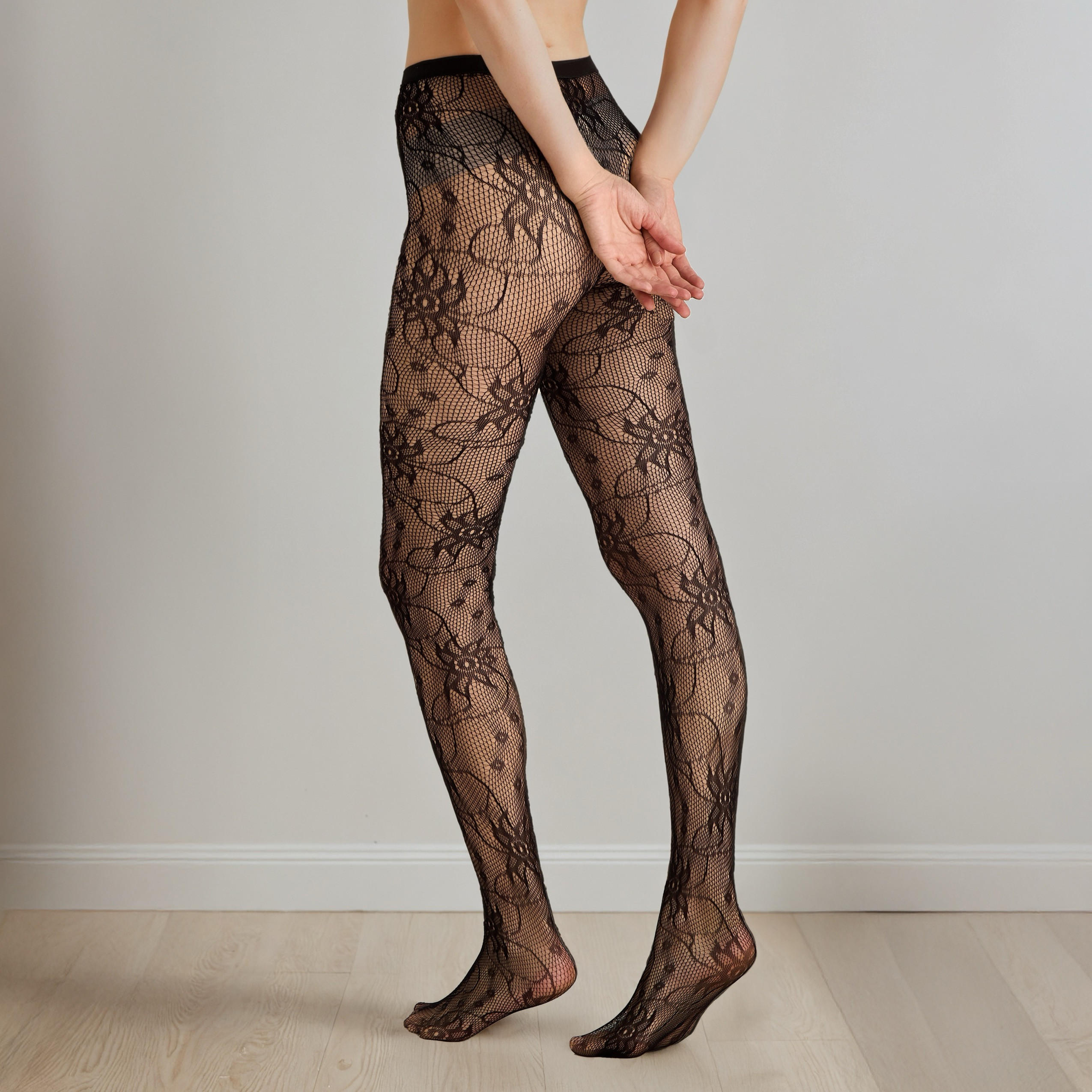 Floral Lace Textured Sheer Stockings-women-clothing-lingerie-lingerieaccessories-image-3