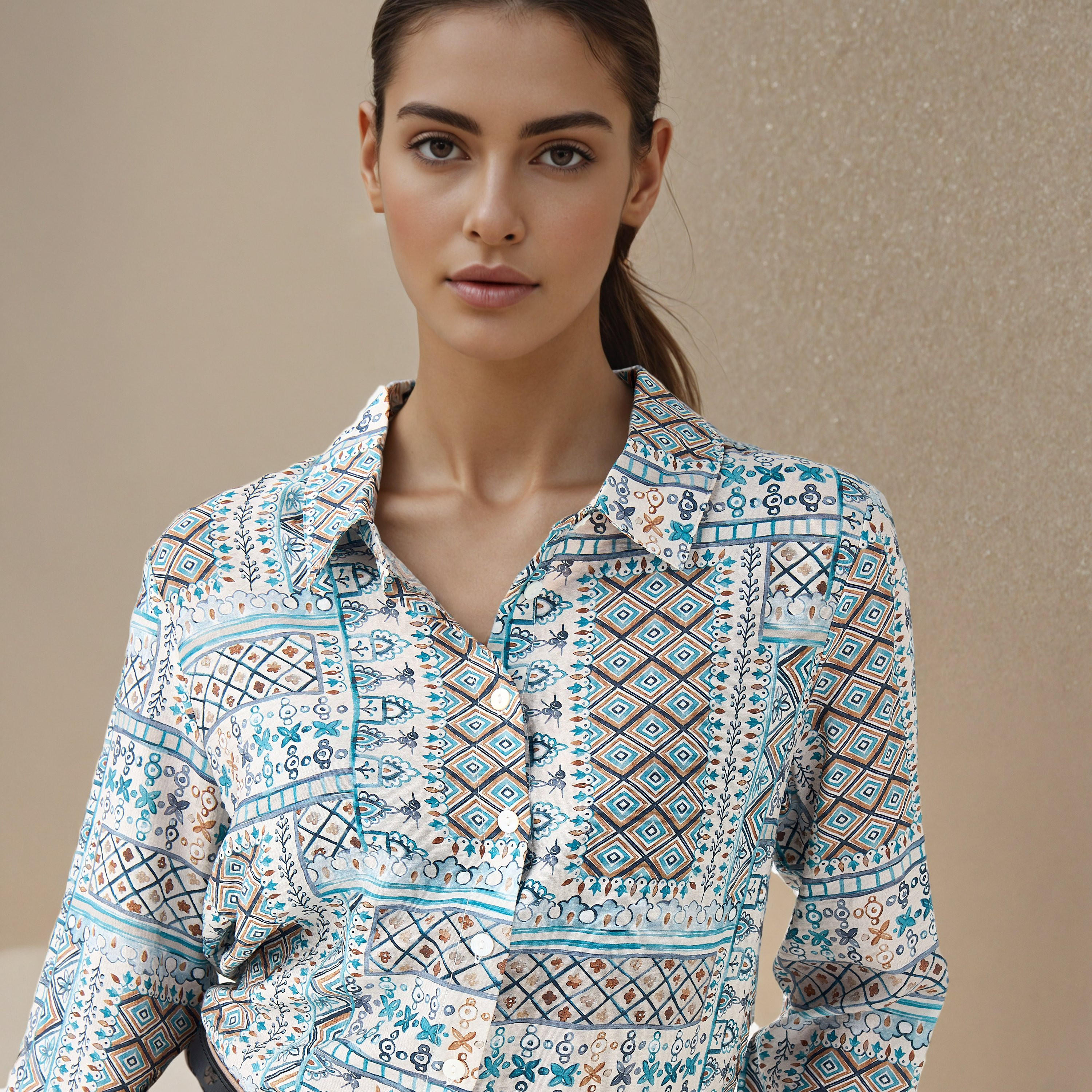 Regular Fit Viscose Printed Shirt with Collar-women-clothing-shirtsandblouses-shirts-image-4