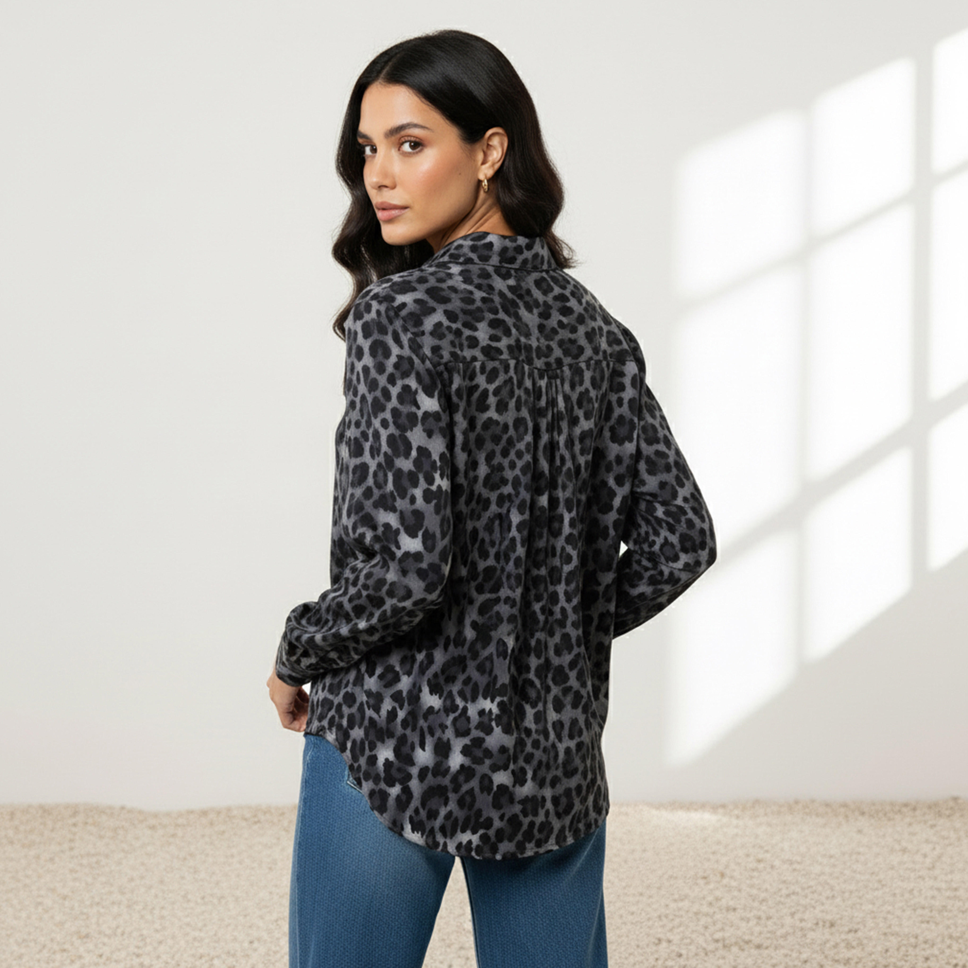 Regular Fit Viscose Animal Print Shirt with Collar-women-clothing-shirtsandblouses-shirts-image-3