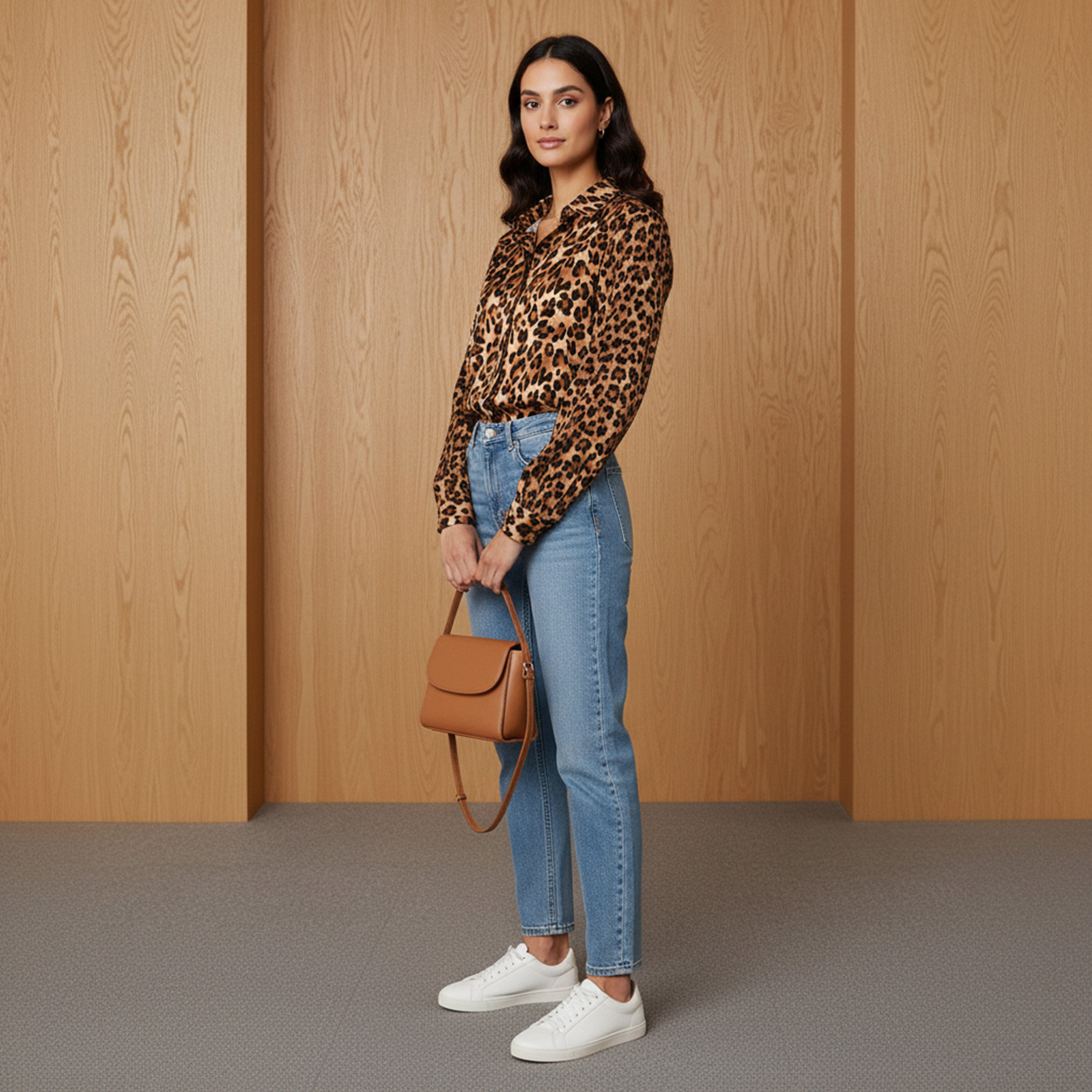 Regular Fit Viscose Animal Print Shirt with Collar-women-clothing-shirtsandblouses-shirts-image-2