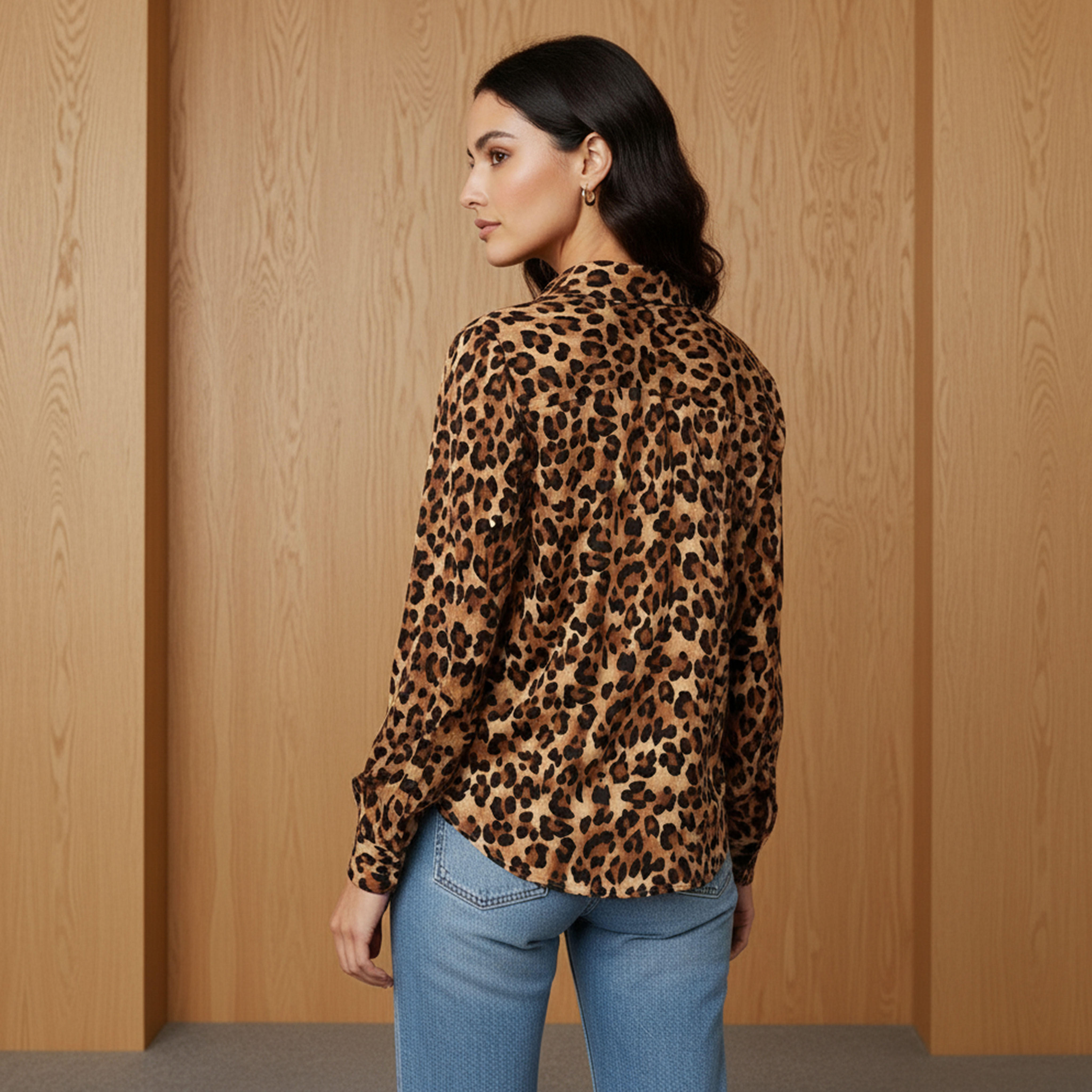 Regular Fit Viscose Animal Print Shirt with Collar-women-clothing-shirtsandblouses-shirts-image-3