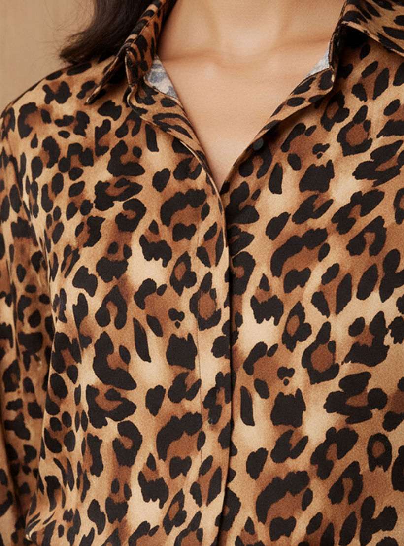 Regular Fit Viscose Animal Print Shirt with Collar-women-clothing-shirtsandblouses-shirts-image-4