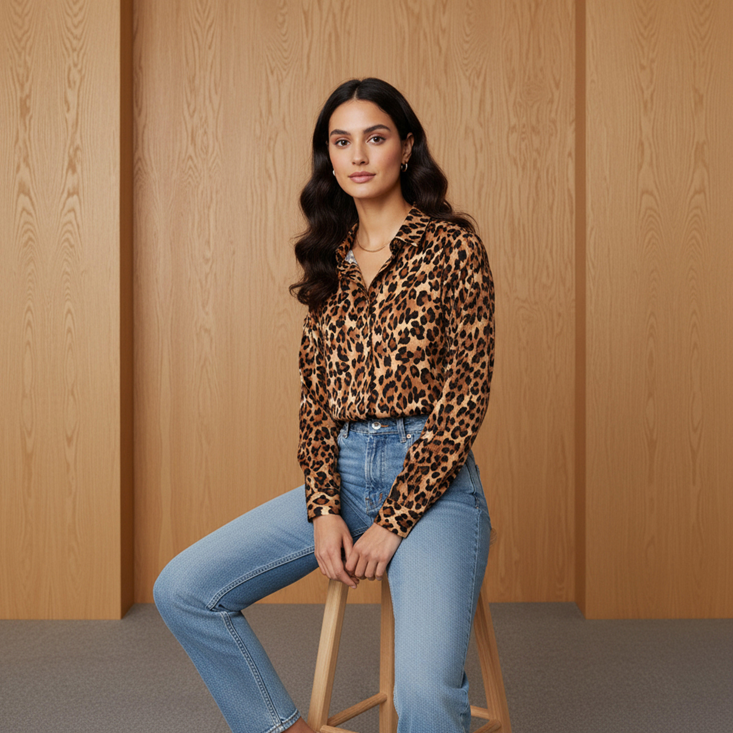 Regular Fit Viscose Animal Print Shirt with Collar-women-clothing-shirtsandblouses-shirts-image-5
