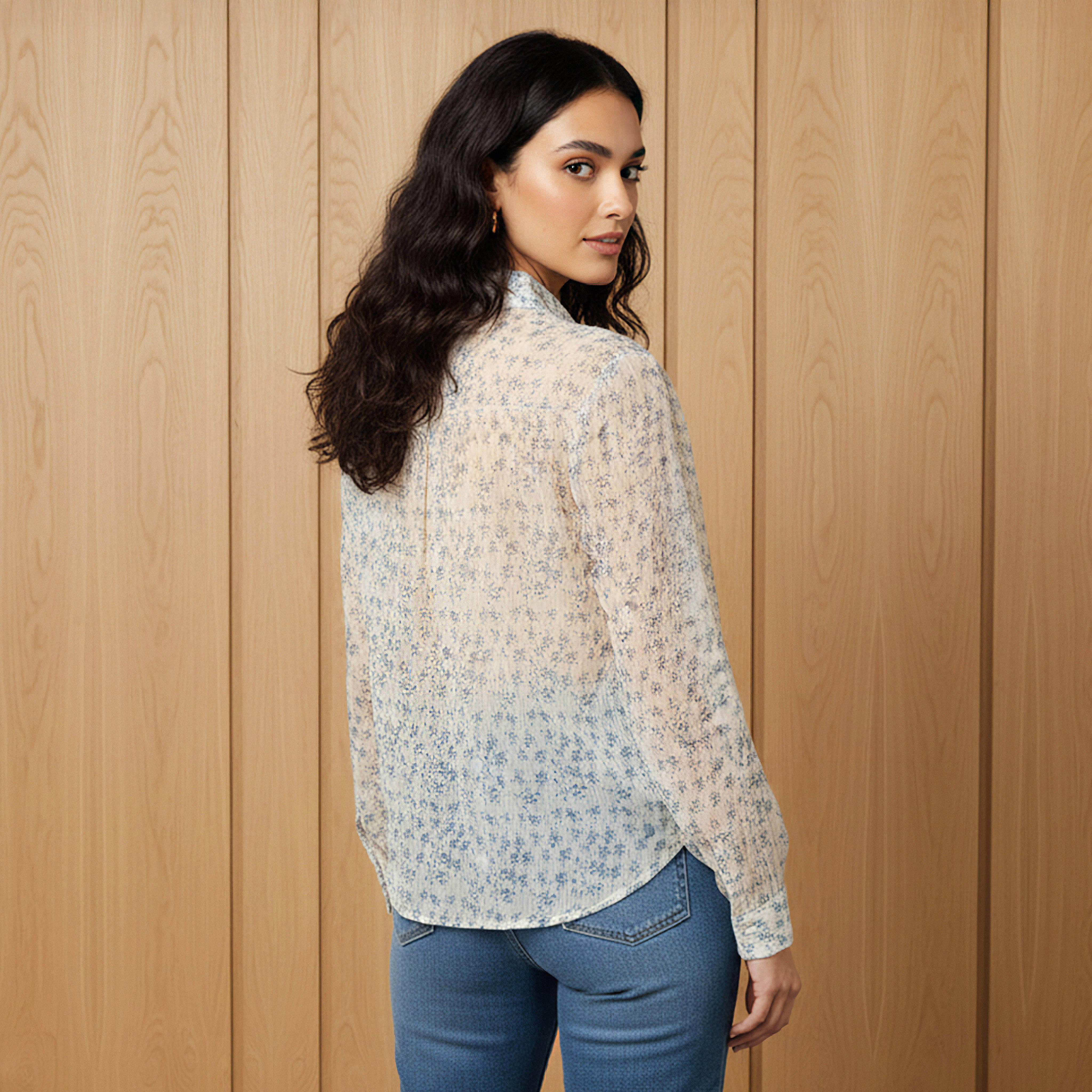 Regular Fit Viscose Floral Print Shirt with Collar-women-clothing-shirtsandblouses-shirts-image-3