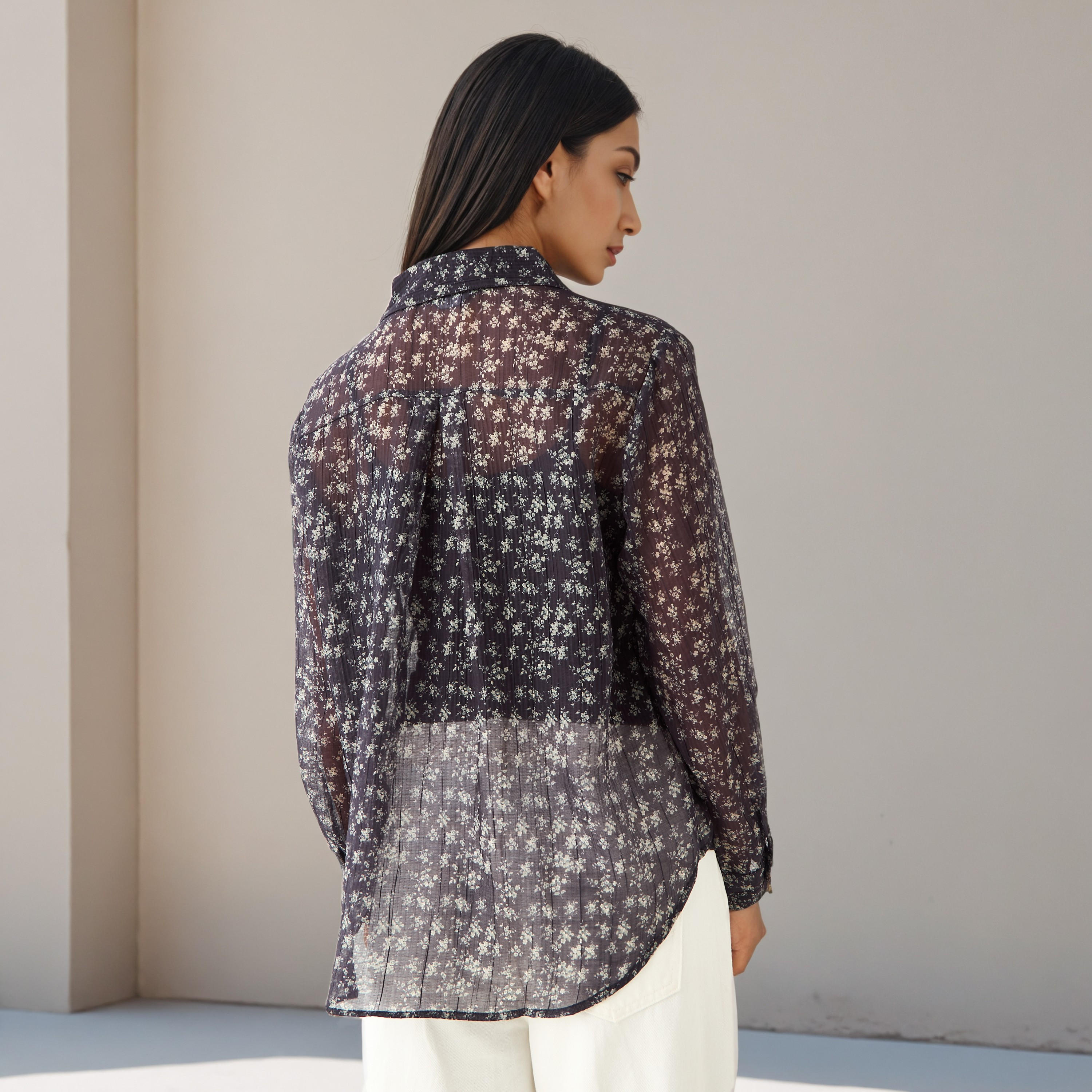 Regular Fit Viscose Floral Print Shirt with Collar-women-clothing-shirtsandblouses-shirts-image-3