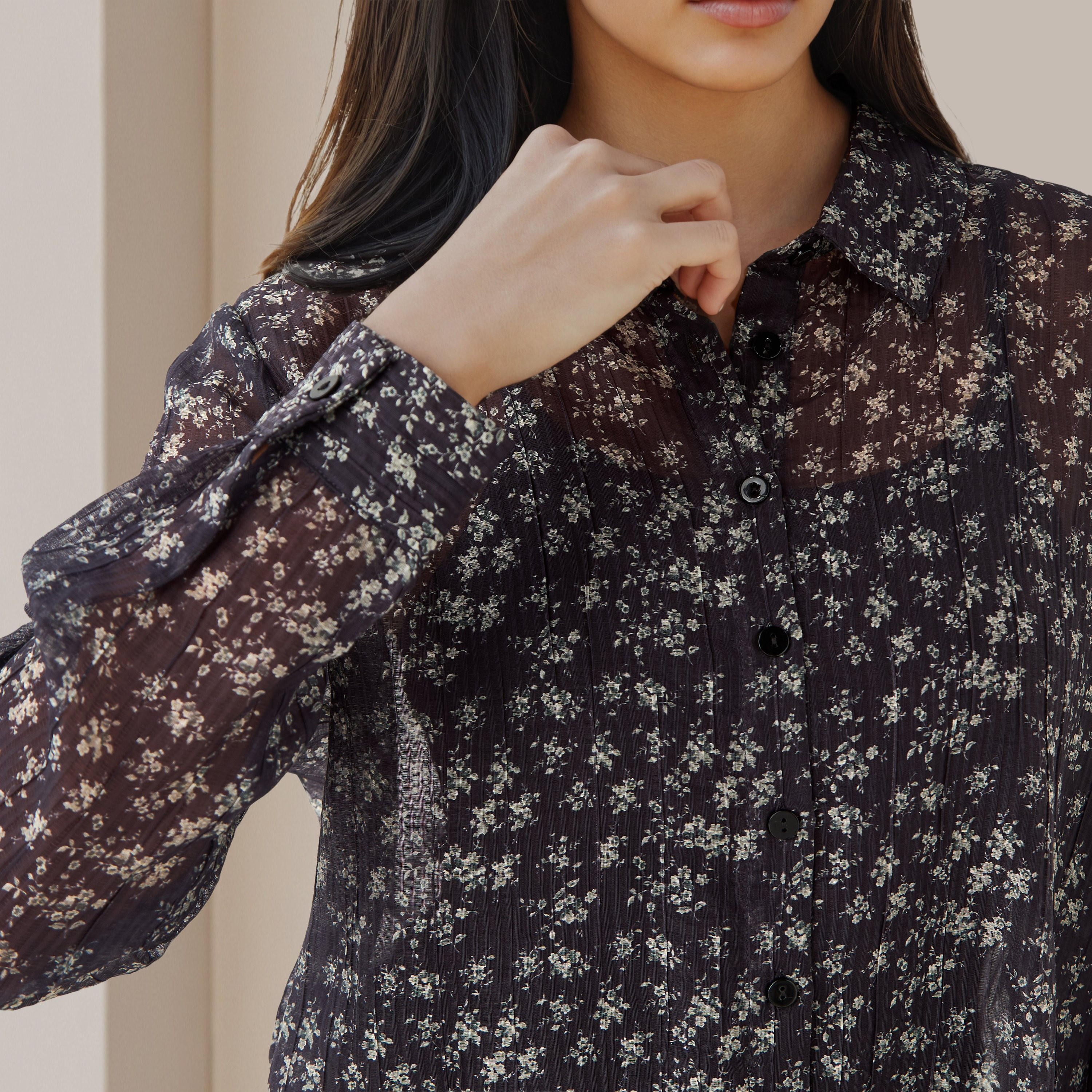 Regular Fit Viscose Floral Print Shirt with Collar-women-clothing-shirtsandblouses-shirts-image-4