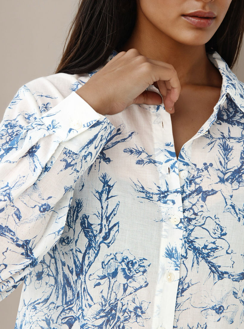 Regular Fit Viscose Floral Print Shirt with Collar-women-clothing-shirtsandblouses-shirts-image-4