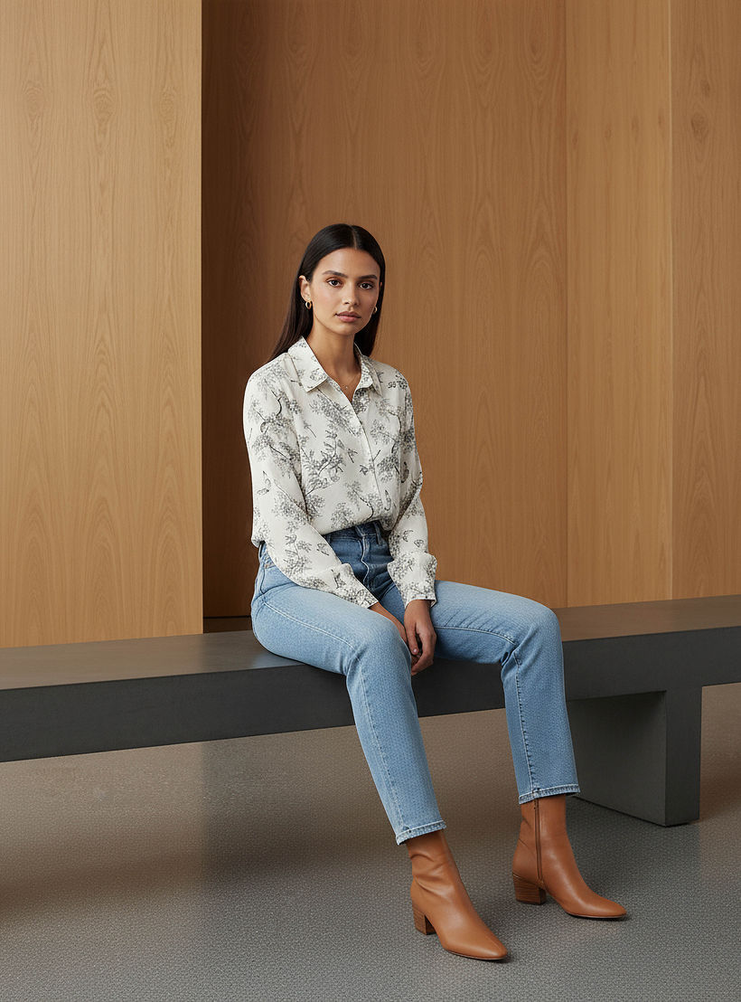 Regular Fit Viscose Floral Print Shirt with Collar-women-clothing-shirtsandblouses-shirts-image-5