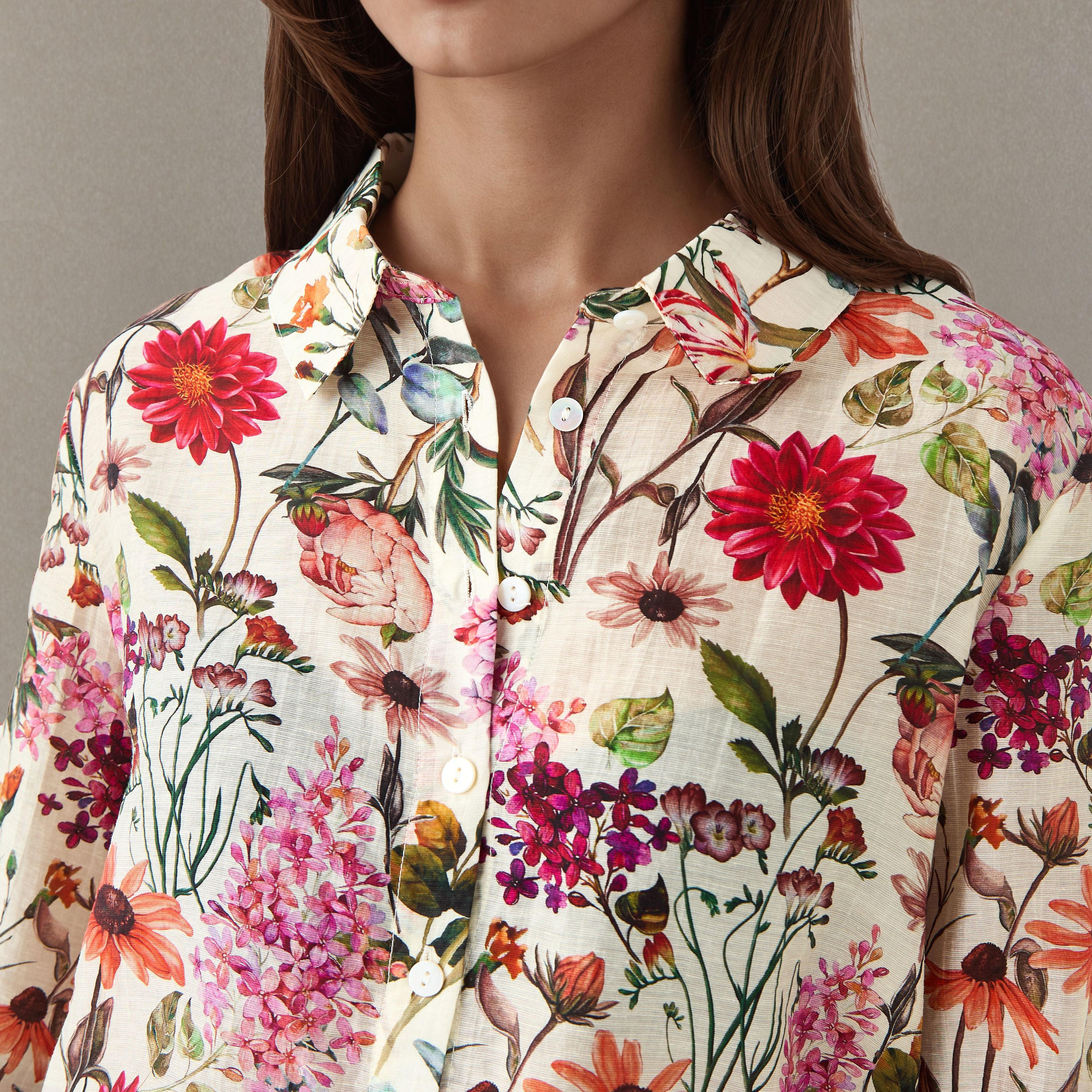 Regular Fit Viscose Floral Print Shirt with Collar-women-clothing-shirtsandblouses-shirts-image-5
