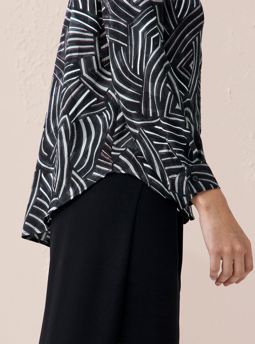 قميص فيسكوز بطبعات وقصّة عادية مع ياقة-women-clothing-shirtsandblouses-shirts-image-1