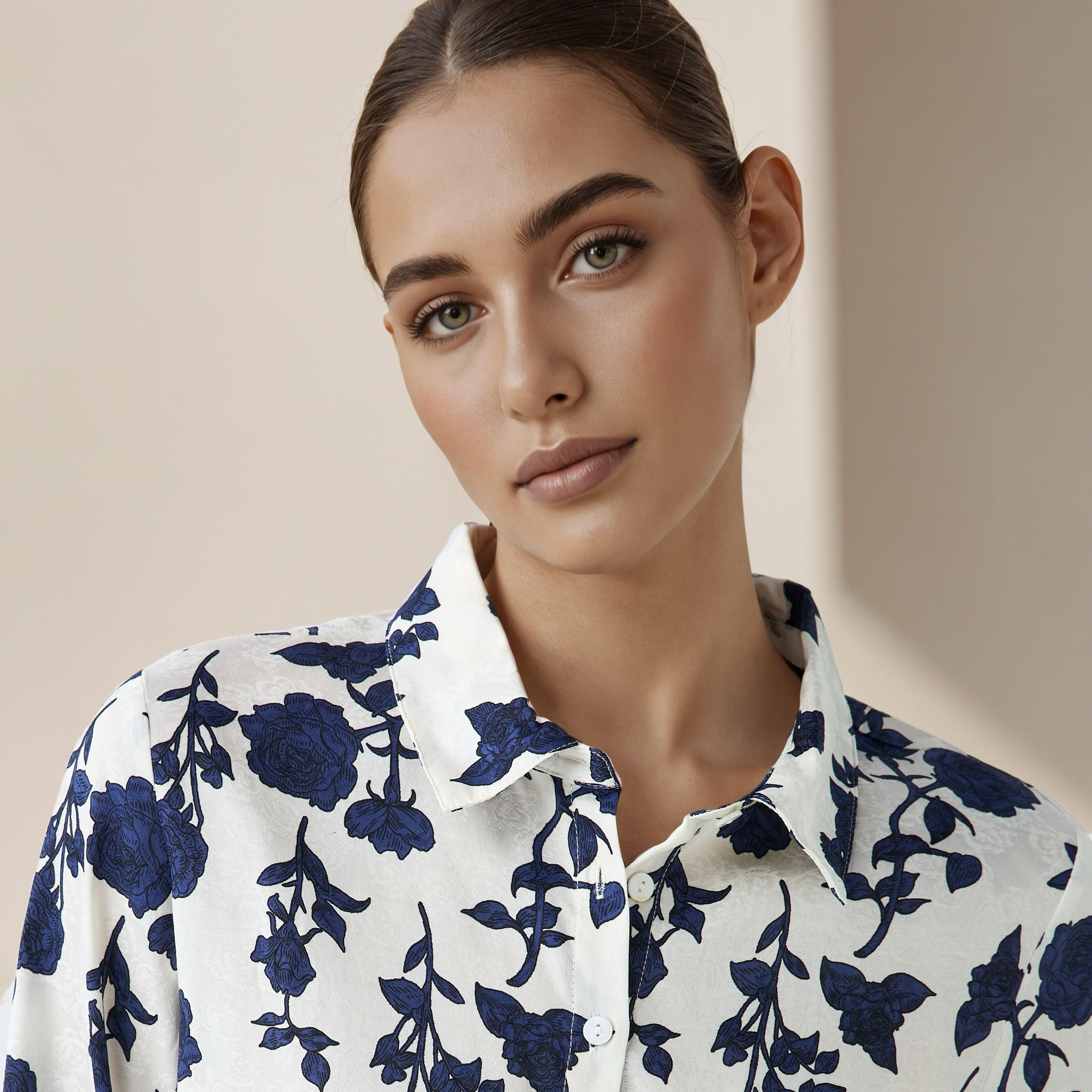 Regular Fit Viscose Floral Print Shirt with Collar-women-clothing-shirtsandblouses-shirts-image-5