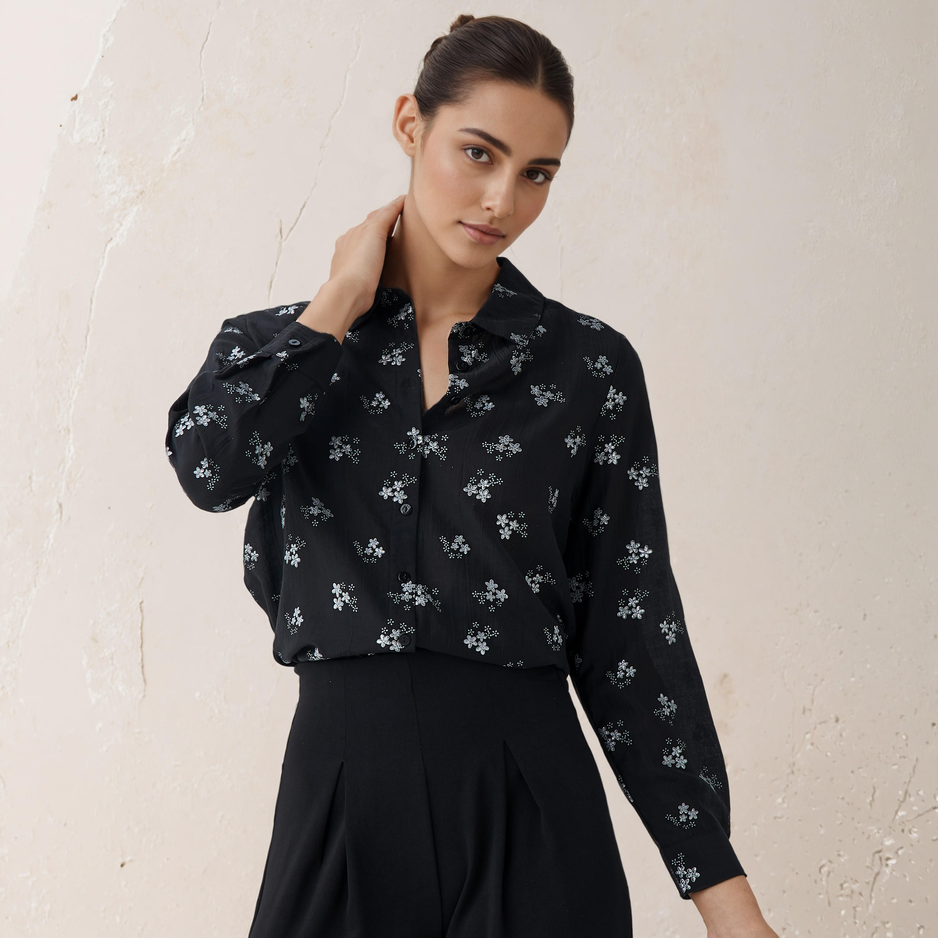 Regular Fit Viscose Floral Print Shirt with Collar-women-clothing-shirtsandblouses-shirts-image-6