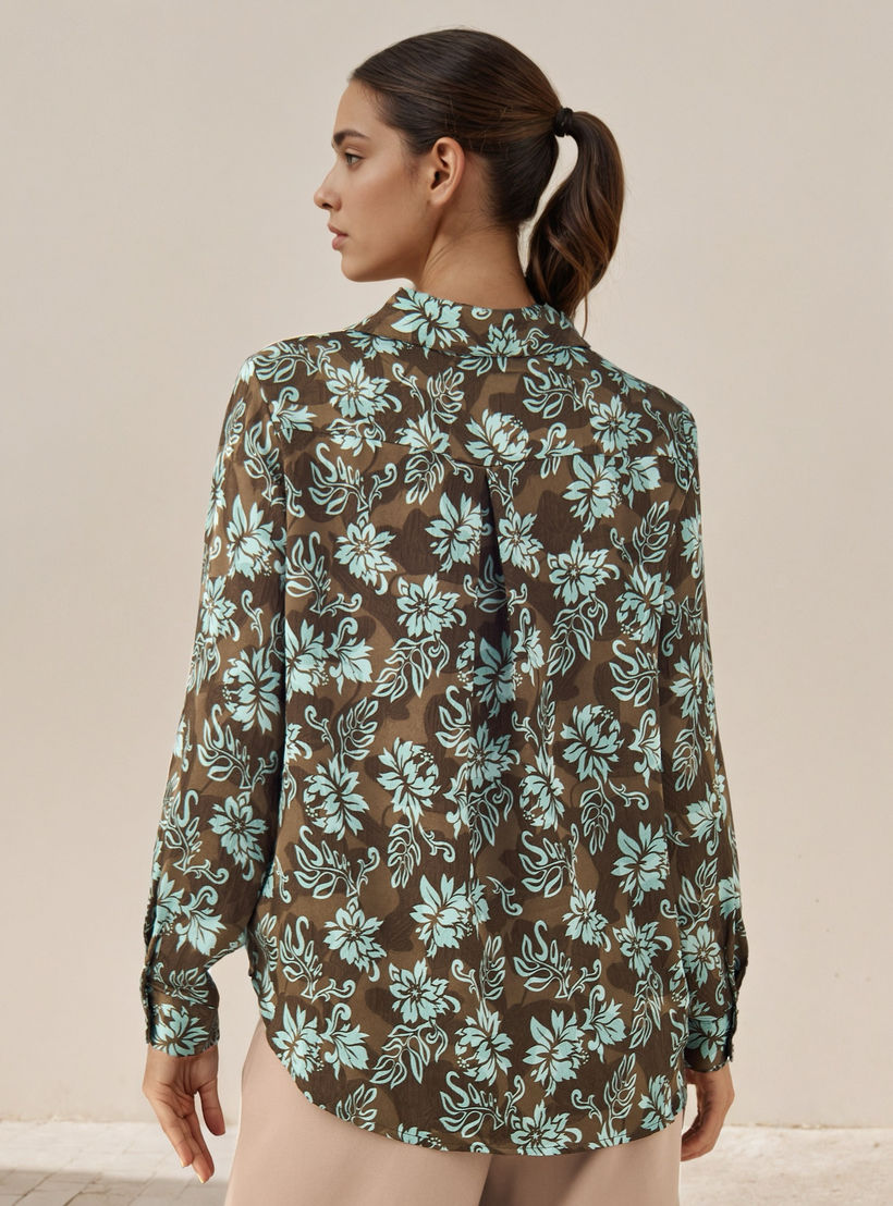 Regular Fit Viscose Floral Print Shirt with Collar-women-clothing-shirtsandblouses-shirts-image-3