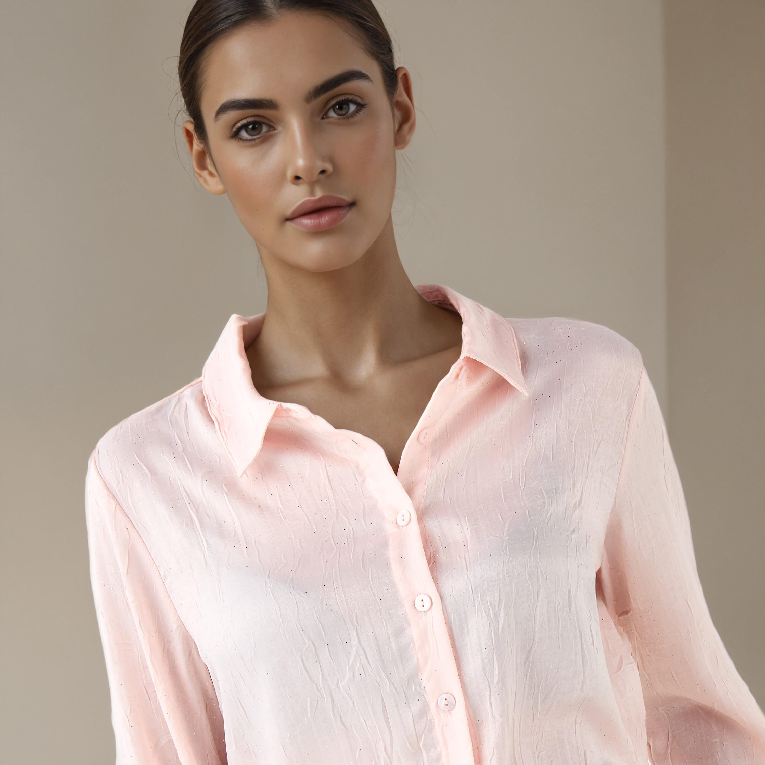 قميص فيسكوز بارز الملمس بقصة عادية وياقة-women-clothing-shirtsandblouses-shirts-image-4