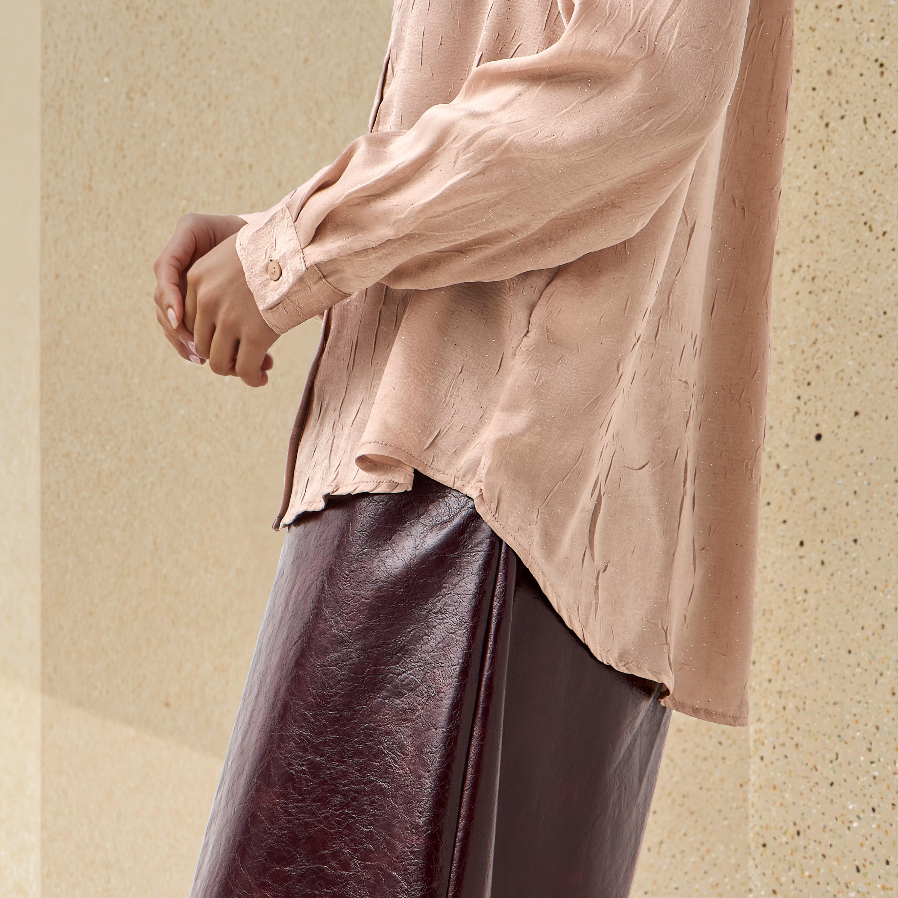 Regular Fit Viscose Textured Shirt with Collar-women-clothing-shirtsandblouses-shirts-image-5