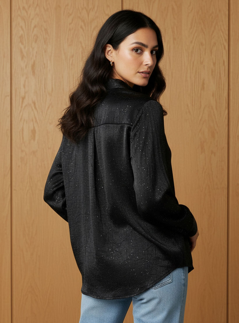 قميص فيسكوز بارز الملمس بقصة عادية وياقة-women-clothing-shirtsandblouses-shirts-image-3