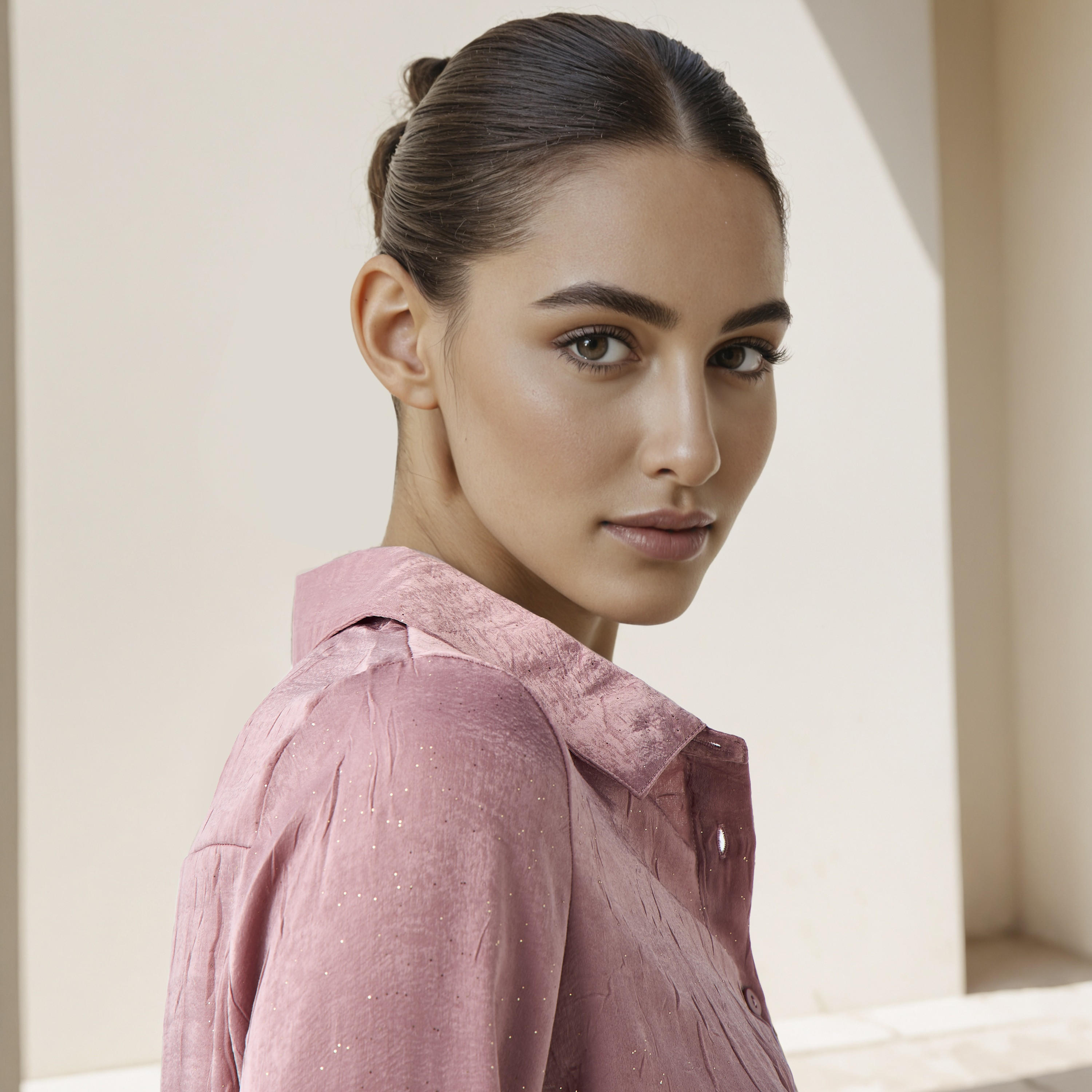 Regular Fit Viscose Textured Shirt with Collar-women-clothing-shirtsandblouses-shirts-image-6