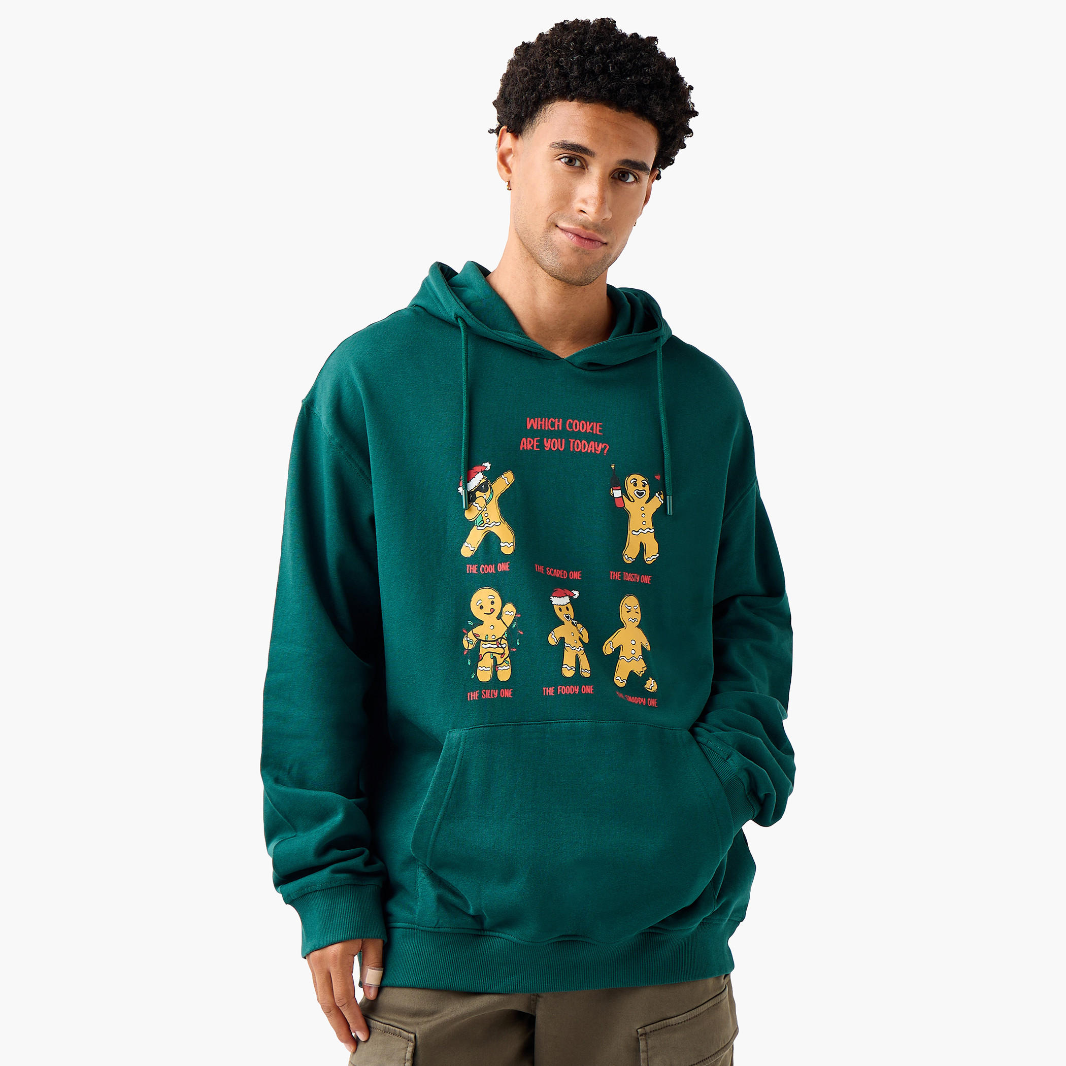 Men Regular Fit Christmas Gingerbread Man Print Hoodie-men-winterwear-hoodiesandsweatshirts-image-1