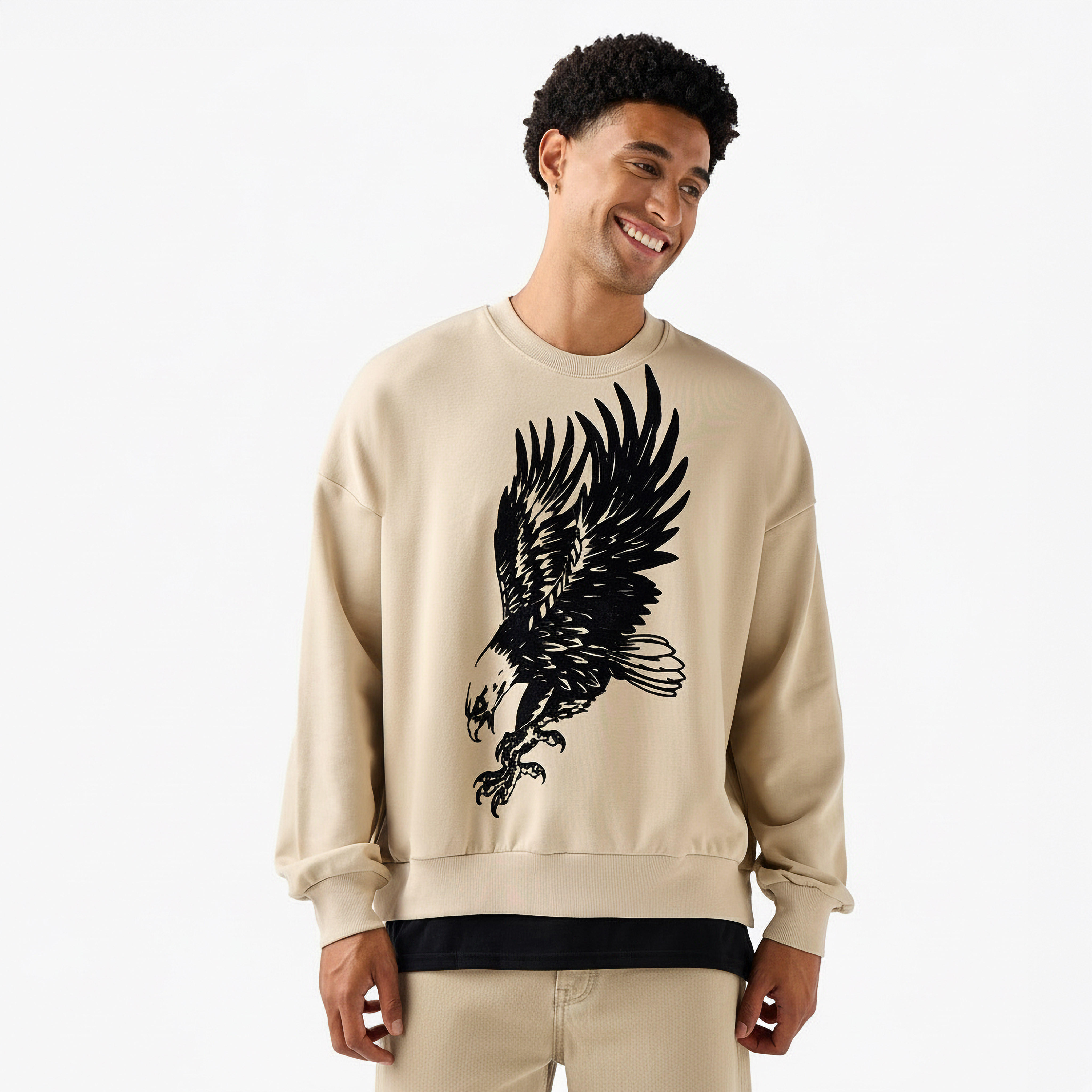 سويت شيرت فضفاض رجالي بطبعات نسر-men-winterwear-hoodiesandsweatshirts-image-5