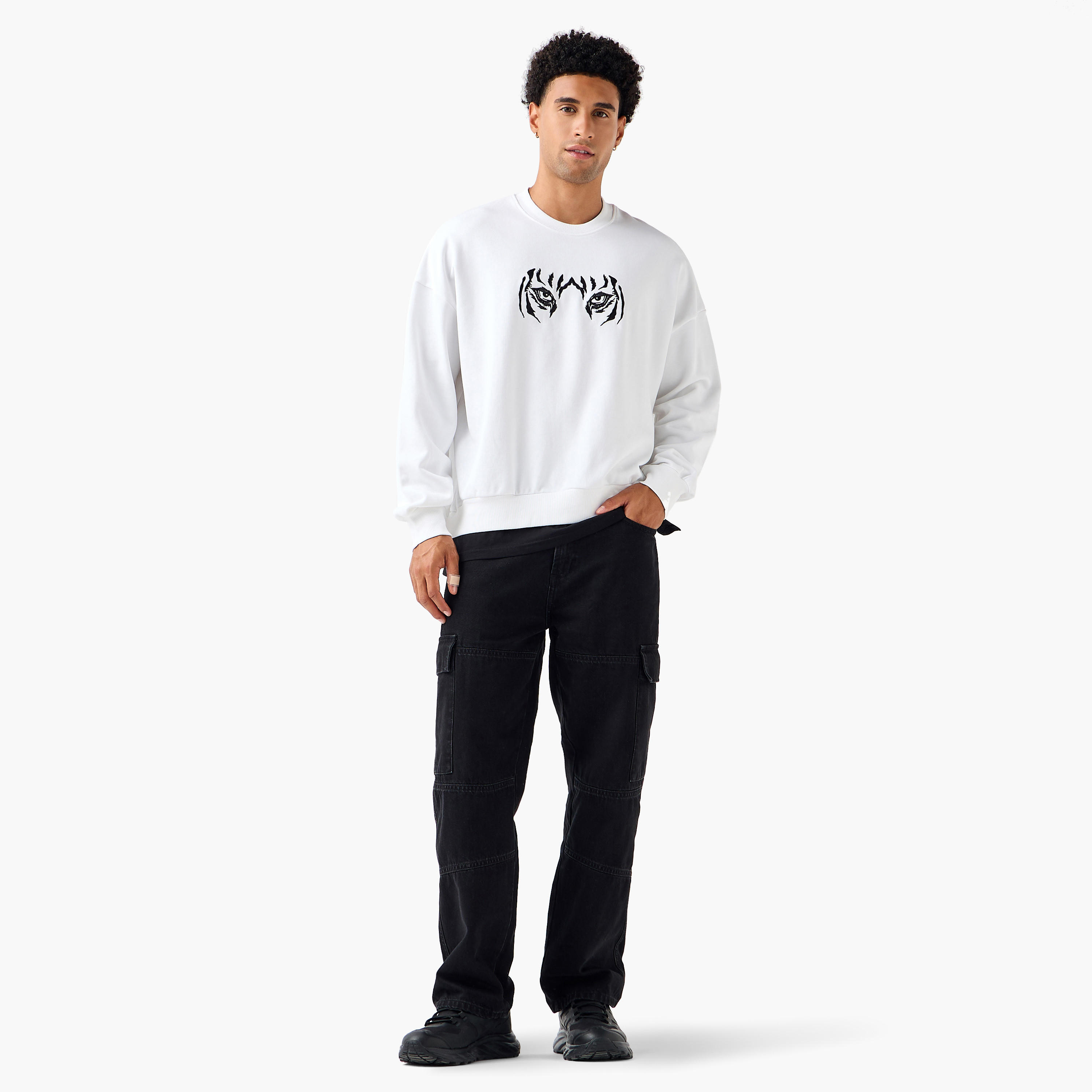 Men Oversized Tiger Print Sweatshirt-men-winterwear-hoodiesandsweatshirts-image-2