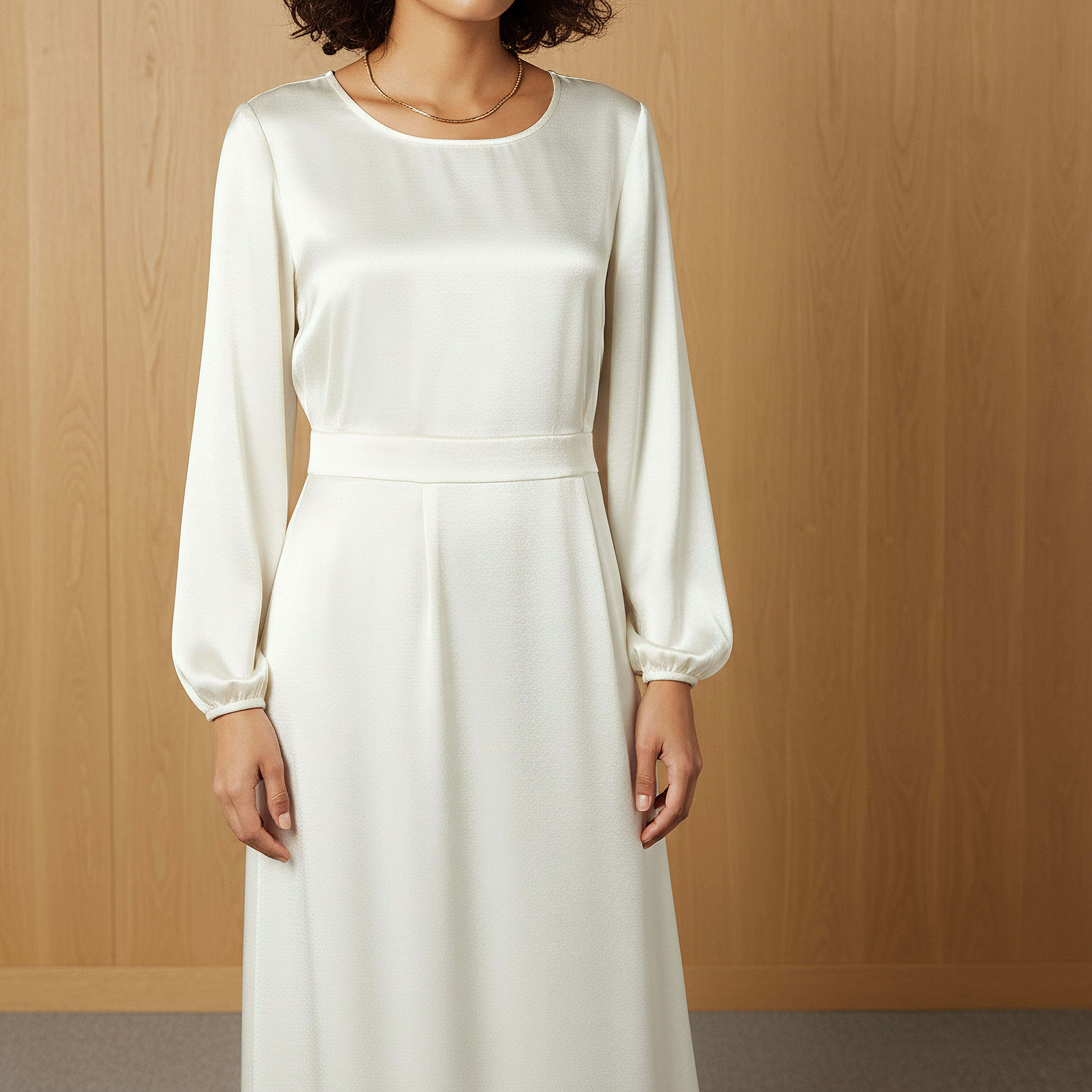 Maxi Satin Evening Dress with Back Slit Detail-women-clothing-dresses-image-4