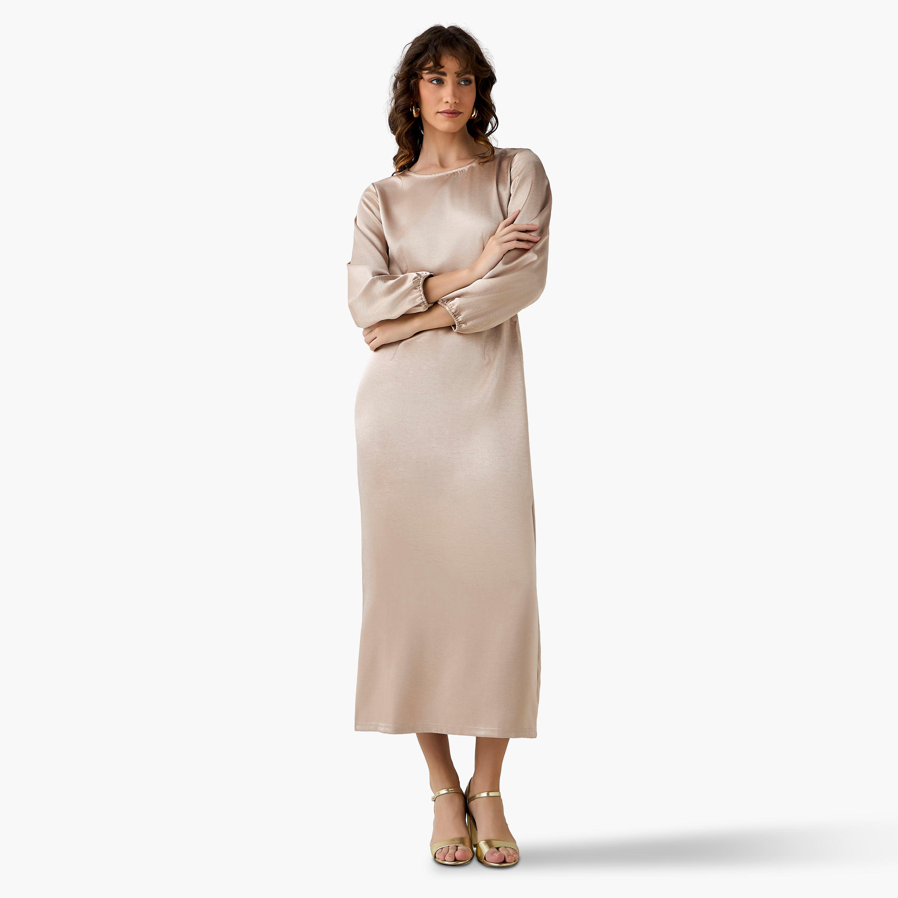 فستان سهرة ساتان ماكسي بفتحة خلفية-women-clothing-dresses-image-3