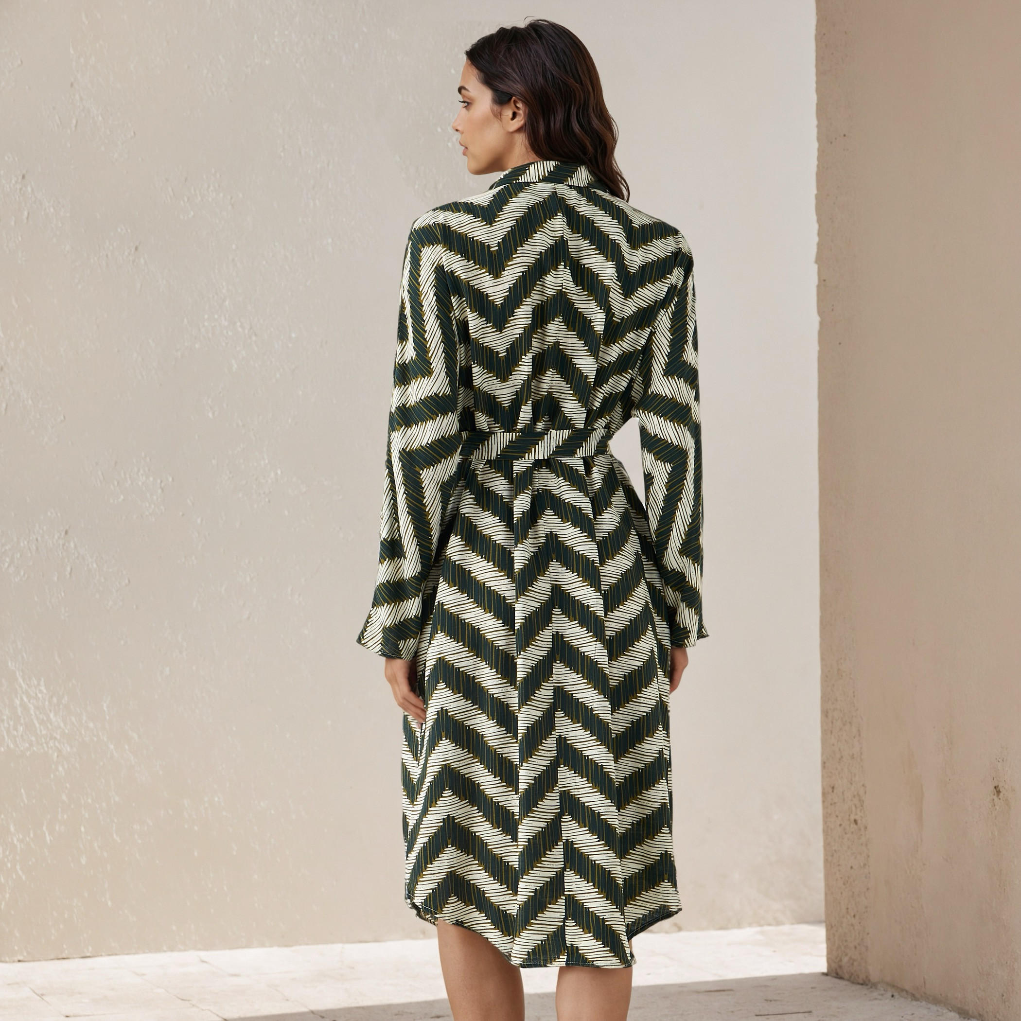 Printed Cotton Workwear Dress with High-Low Hemline-PROMO_SP_AE_2FOR169_110625-image-3