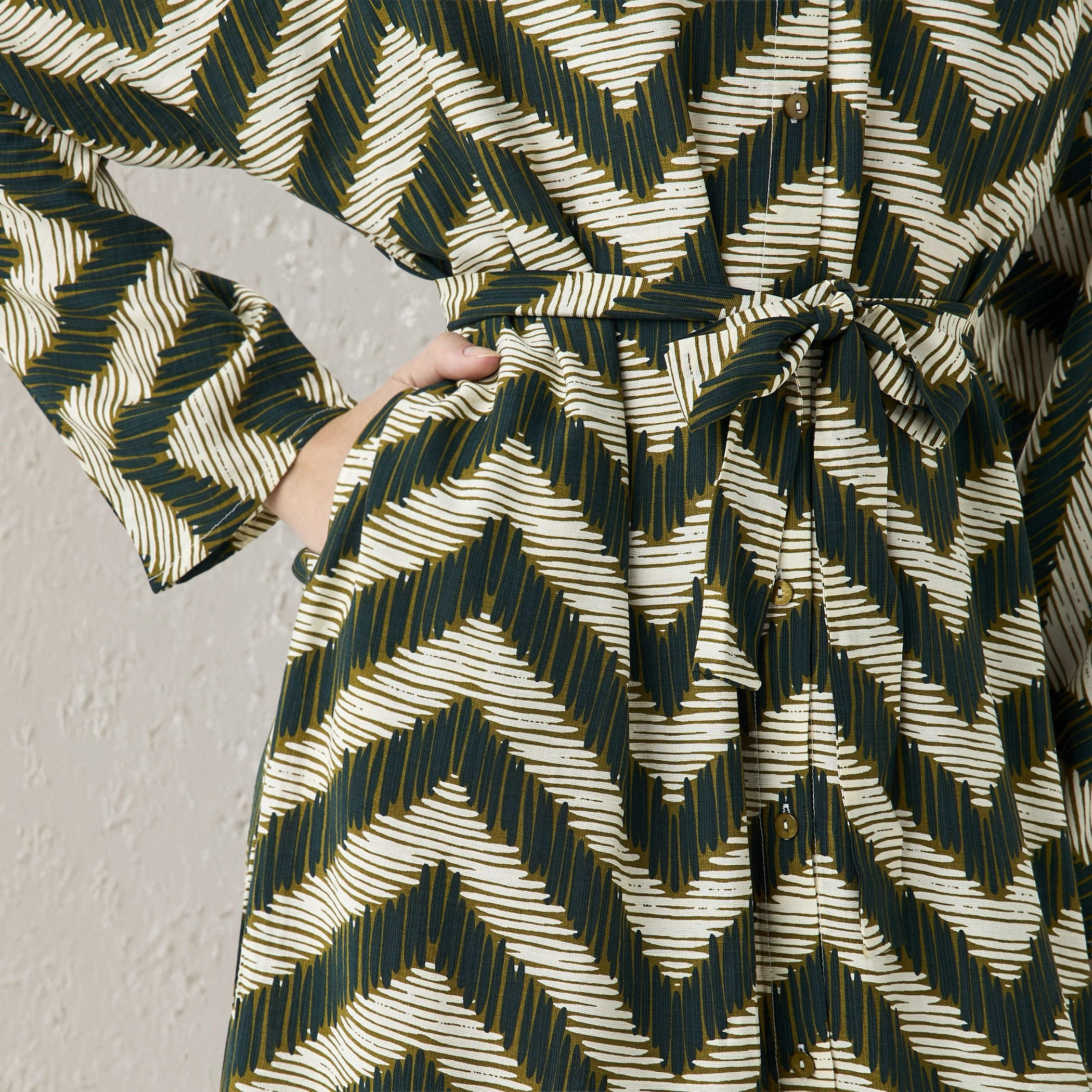 Printed Cotton Workwear Dress with High-Low Hemline-PROMO_SP_AE_2FOR169_110625-image-5