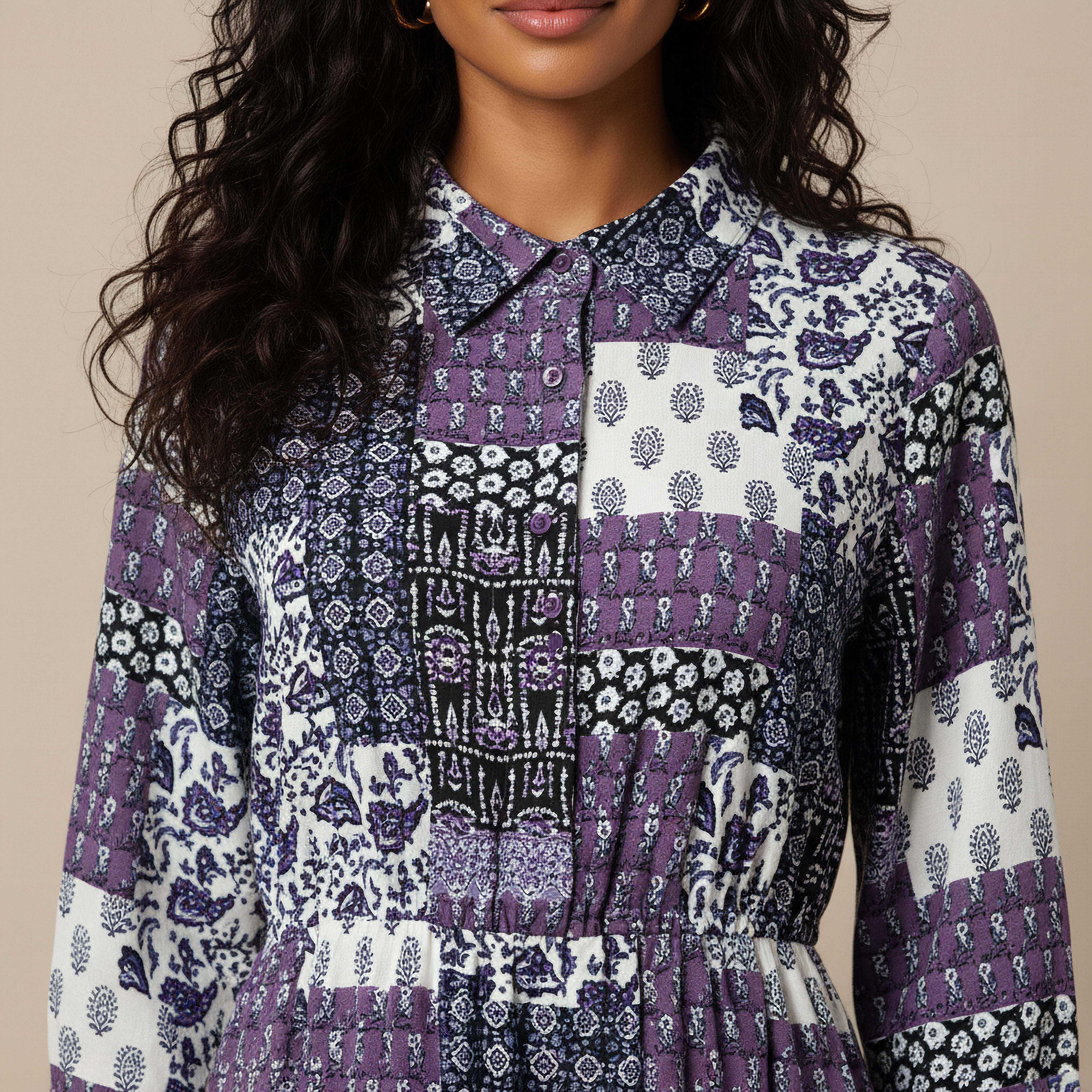 Midi Shirt Dress with Floral Print-women-clothing-dresses-image-4