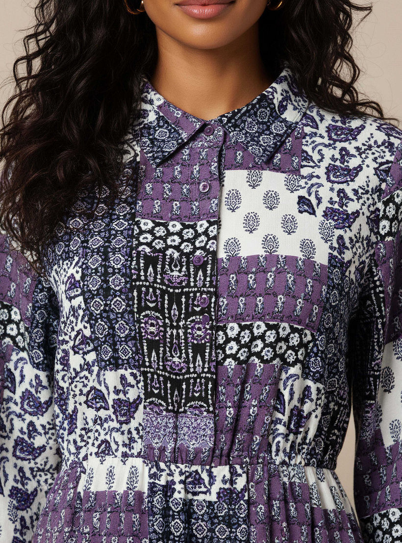 Midi Shirt Dress with Floral Print-women-clothing-dresses-image-4