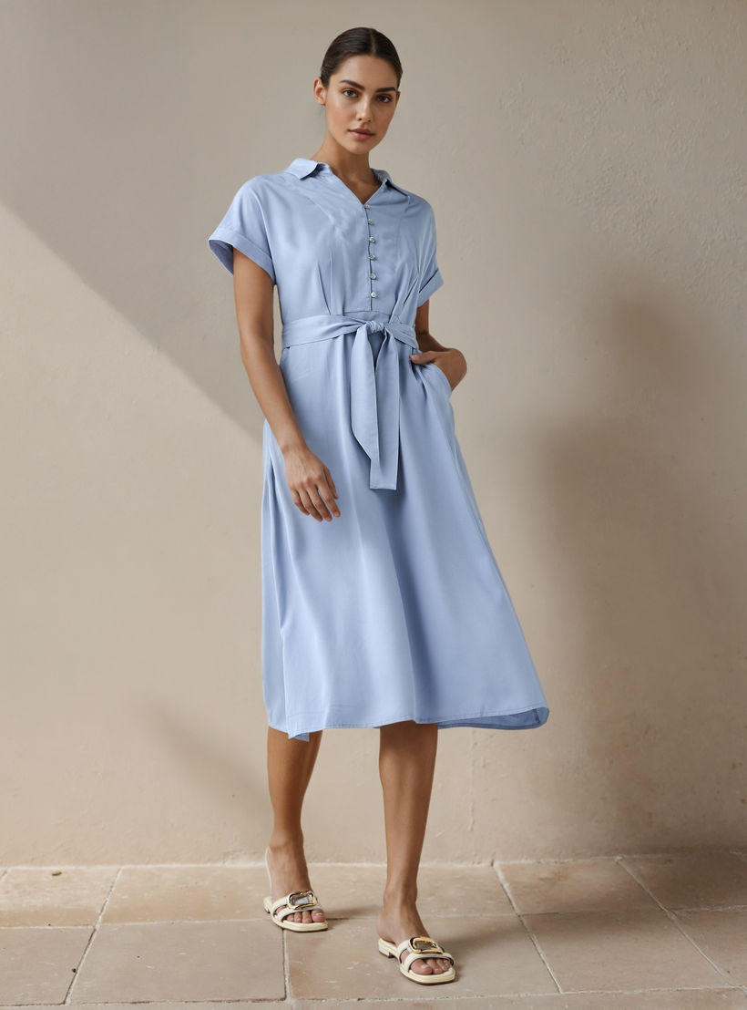 A-line Women Dress with Waist Tie-Up Rayon-women-clothing-dresses-image-2