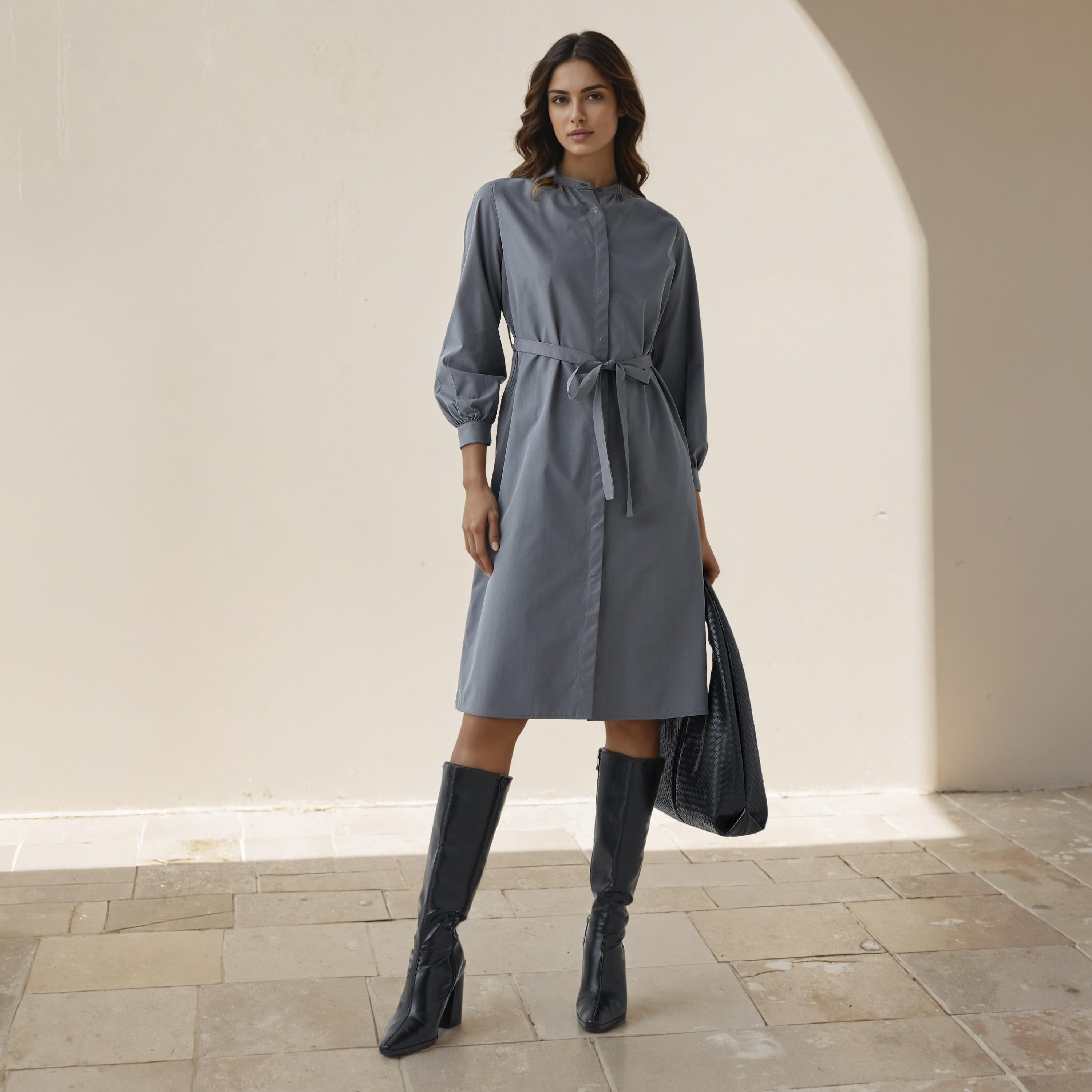 Shirt Knee-Length Dress with Waist Tie-Up-PROMO_SP_AE_2FOR149_110625-image-2