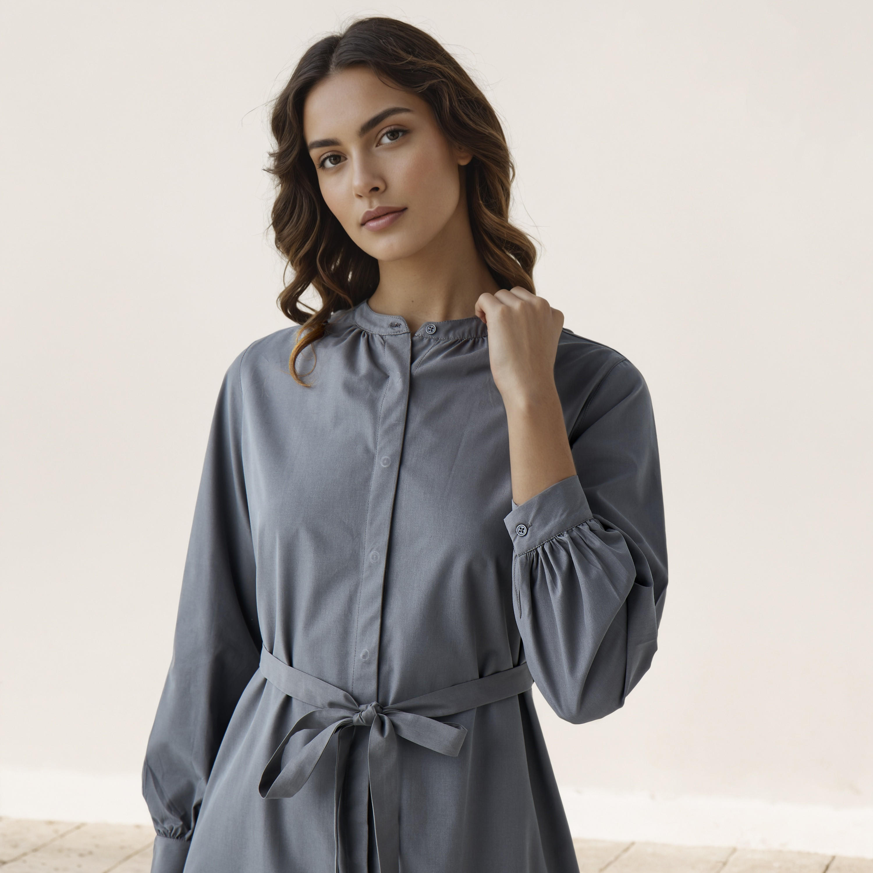 Shirt Knee-Length Dress with Waist Tie-Up-PROMO_SP_AE_2FOR149_110625-image-4